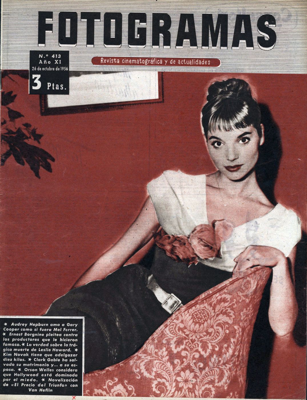 FOTOGRAMAS magazine side cover Issue 413 26 October 1956