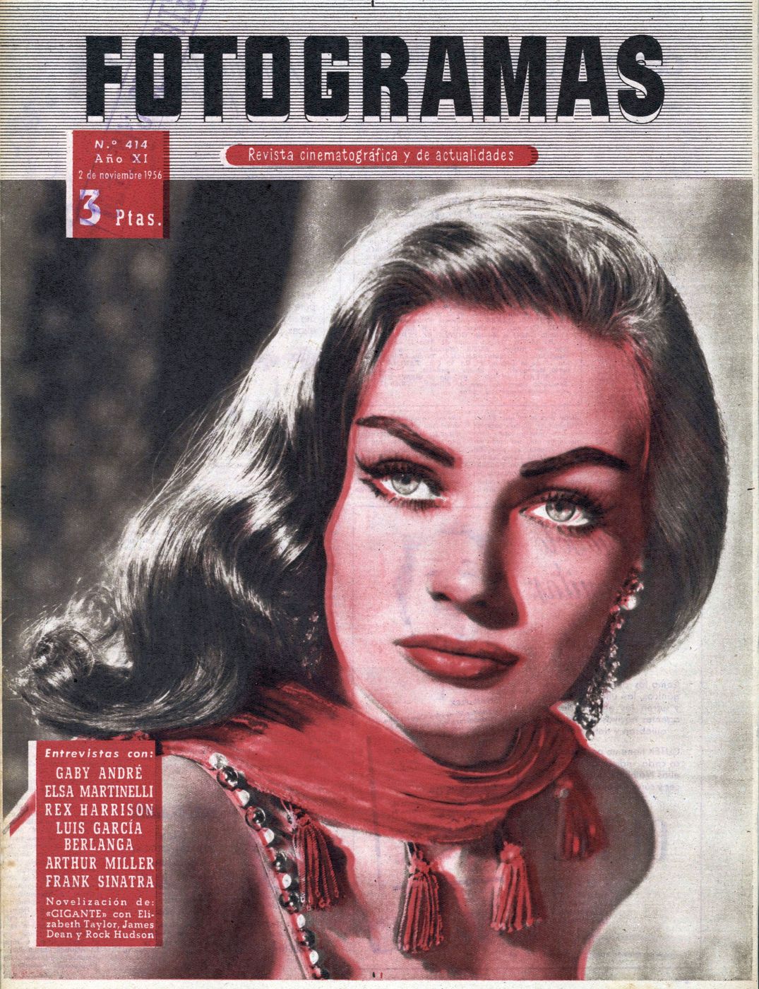 FOTOGRAMAS magazine side cover Issue 414 2 November 1956