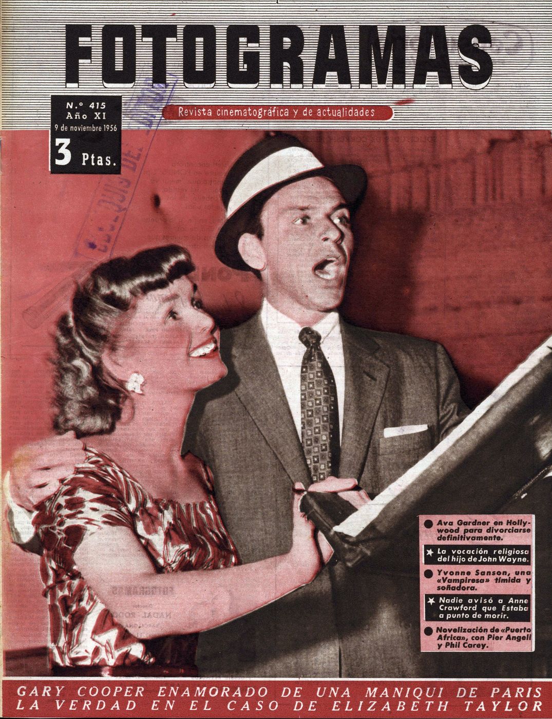 FOTOGRAMAS magazine side cover Issue 415 9 November 1956