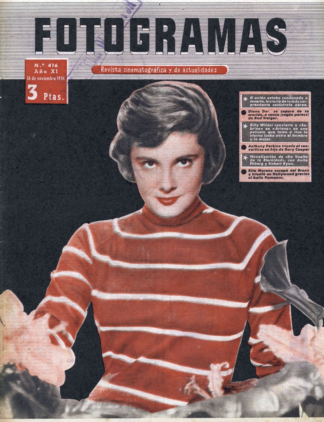 FOTOGRAMAS magazine side cover Issue 416 16 November 1956