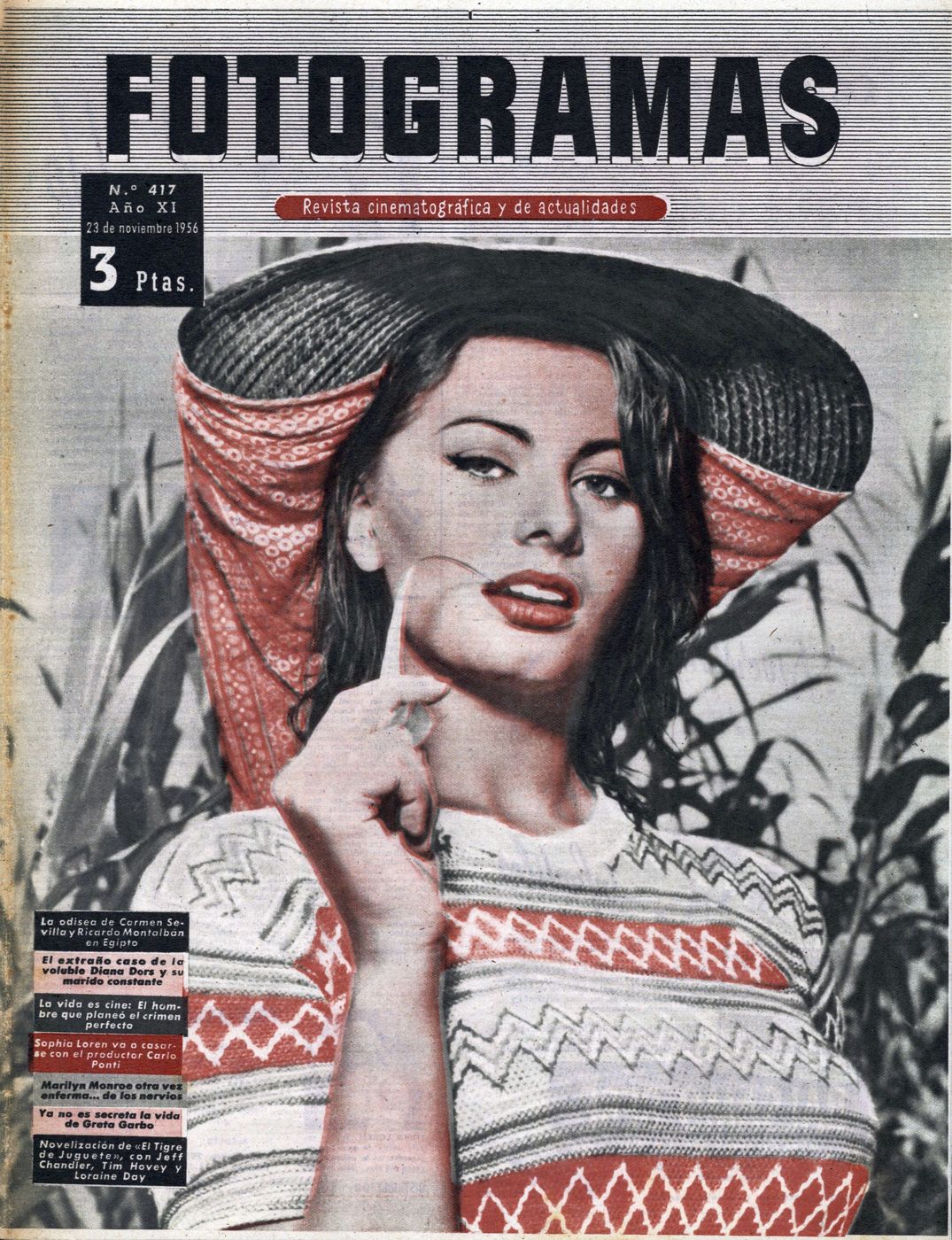 FOTOGRAMAS magazine side cover Issue 417 23 November 1956
