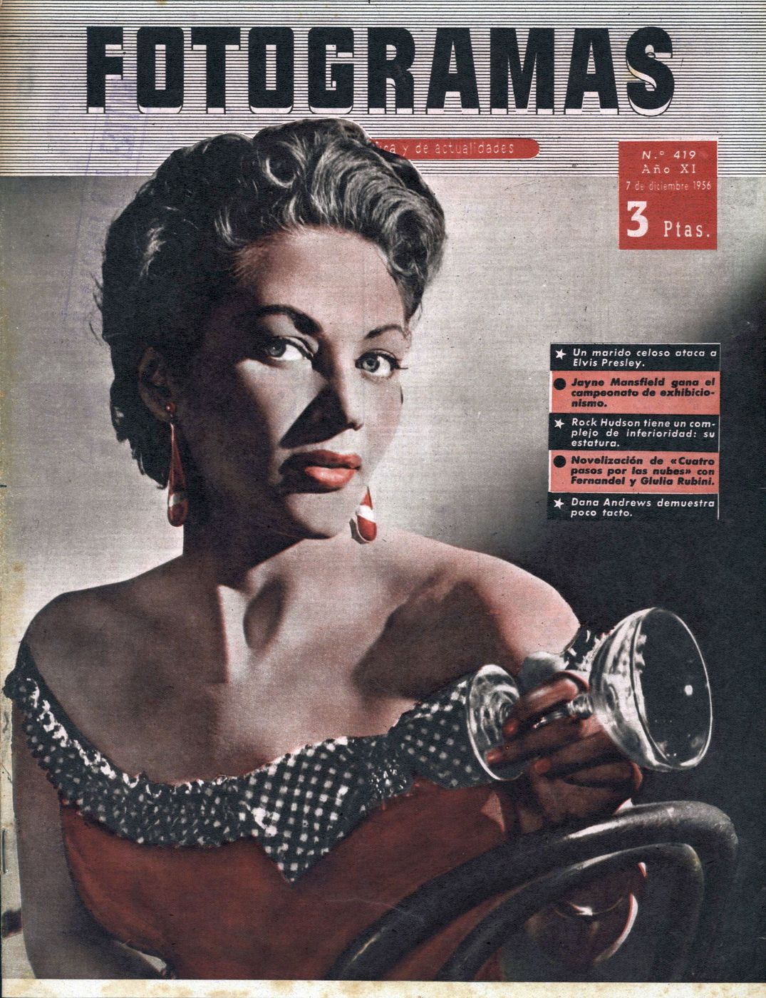FOTOGRAMAS magazine side cover Issue 419 7 December 1956