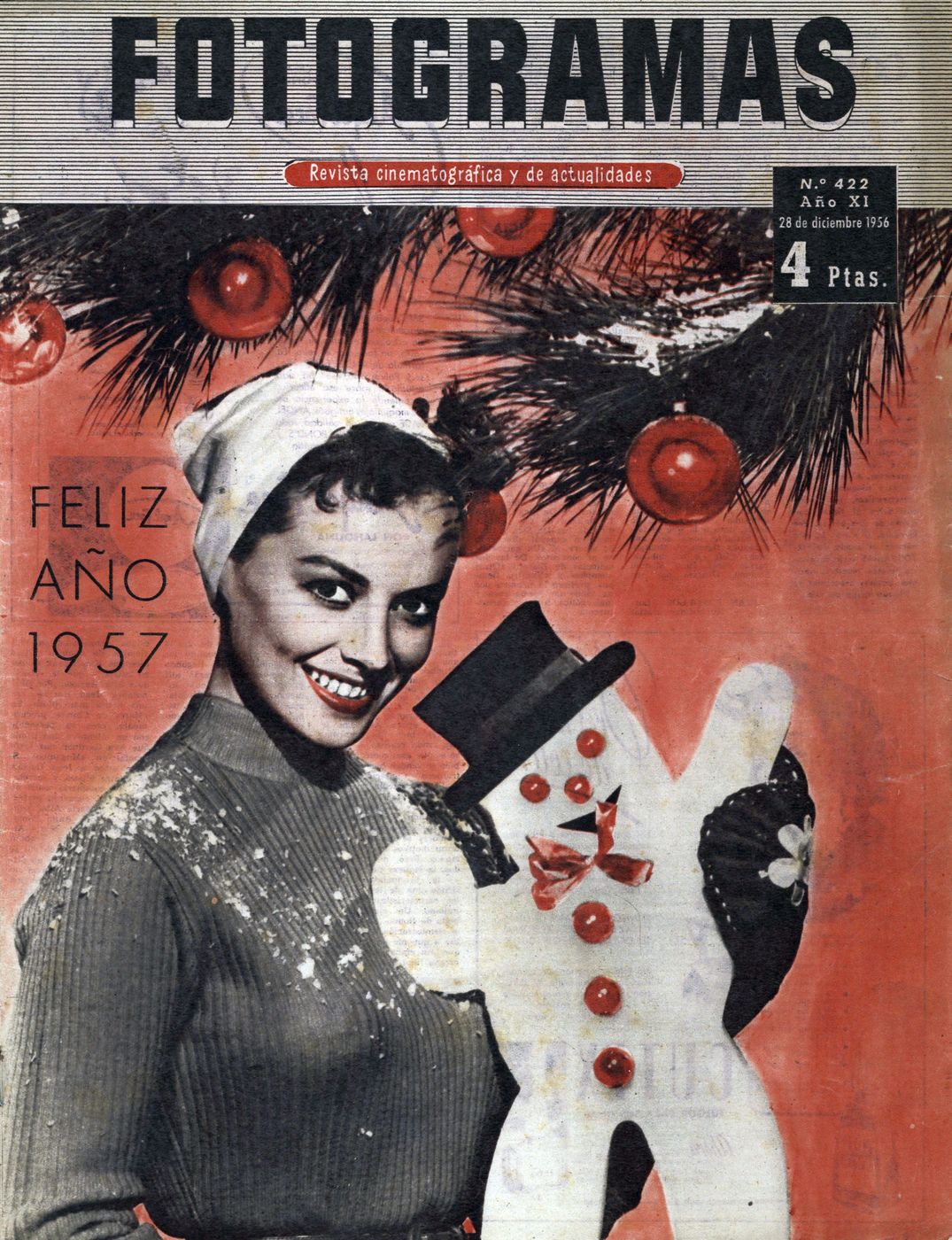 FOTOGRAMAS magazine side cover Issue 422 28 December 1956
