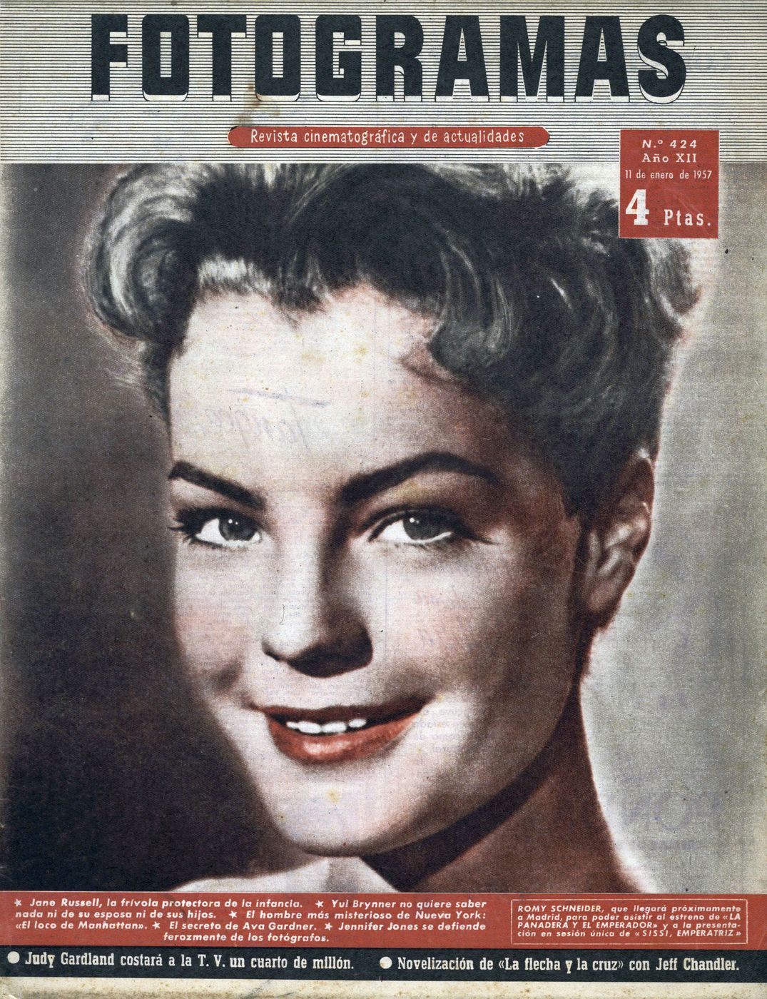 FOTOGRAMAS magazine side cover Issue 424 11 January 1957