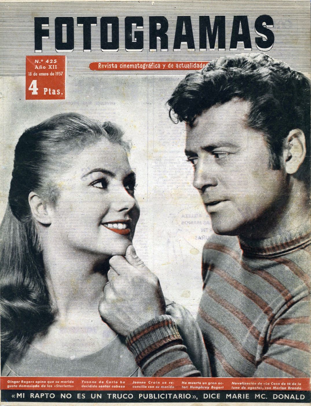 FOTOGRAMAS magazine side cover Issue 425 18 January 1957
