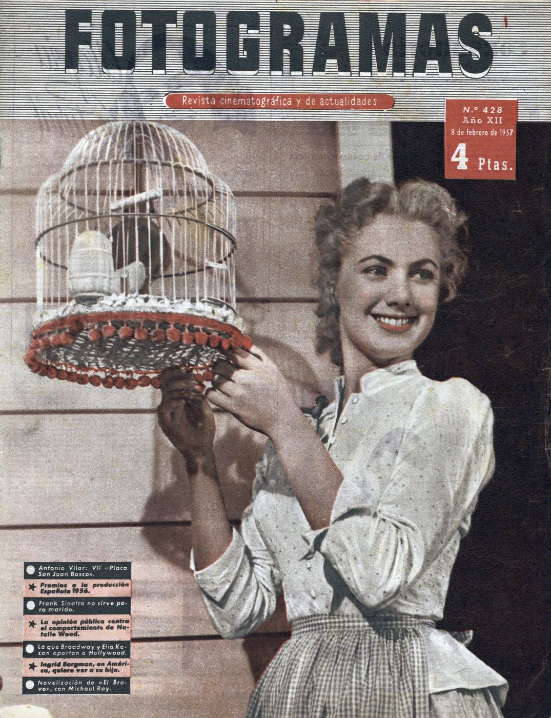 FOTOGRAMAS magazine side cover Issue 428 8 February 1957