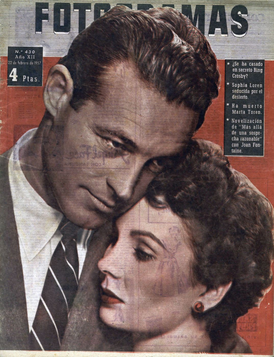 FOTOGRAMAS magazine side cover Issue 430 22 February 1957