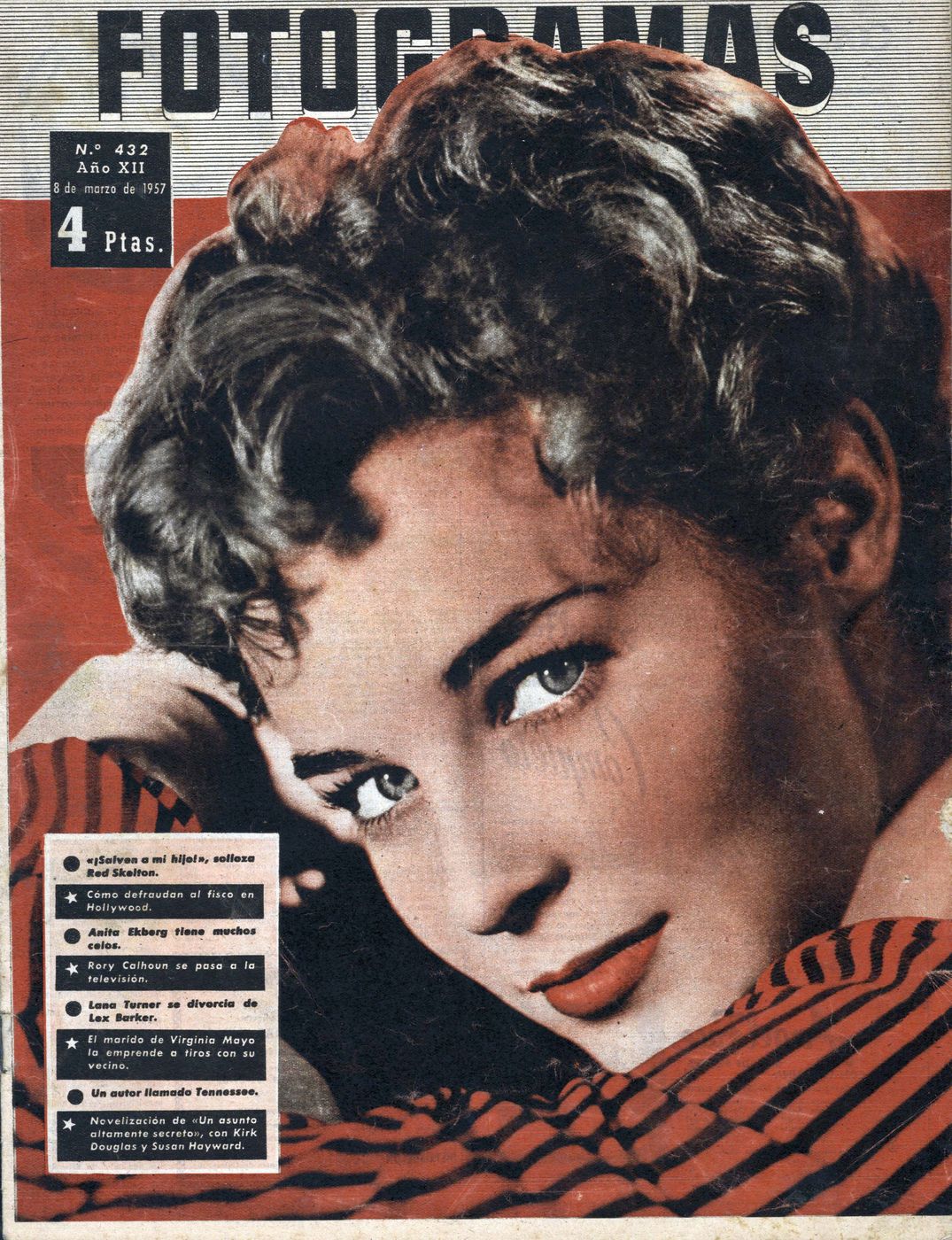 FOTOGRAMAS magazine side cover Issue 432 8 March 1957