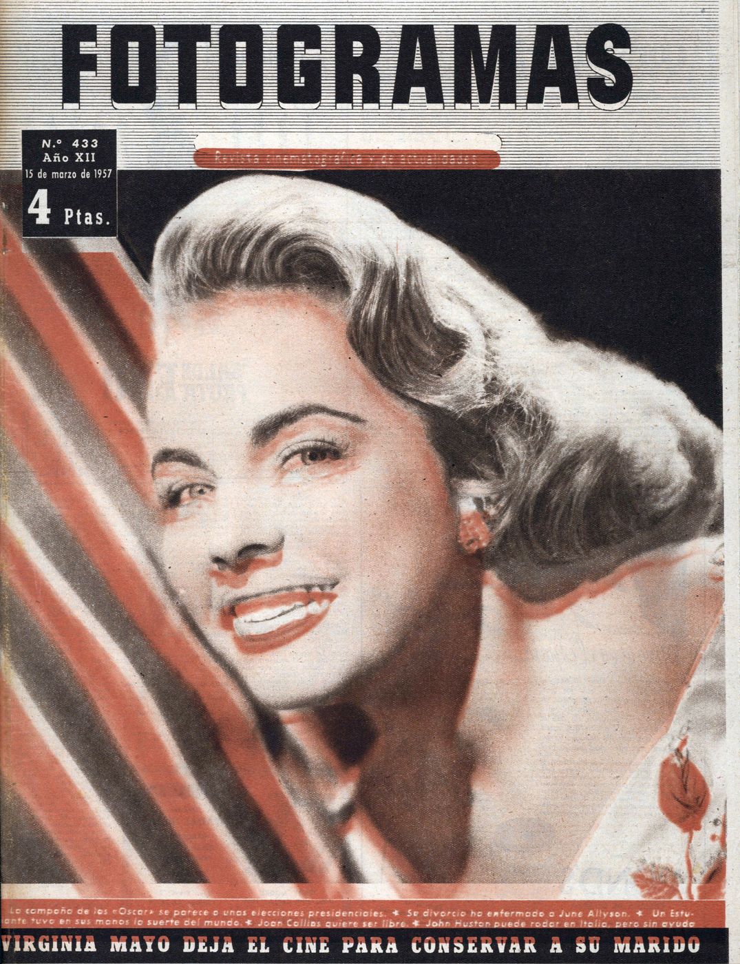 FOTOGRAMAS magazine side cover Issue 433 15 March 1957