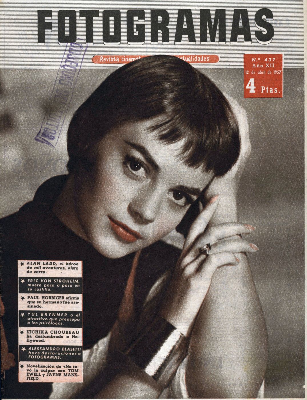 FOTOGRAMAS magazine side cover Issue 437 12 April 1957