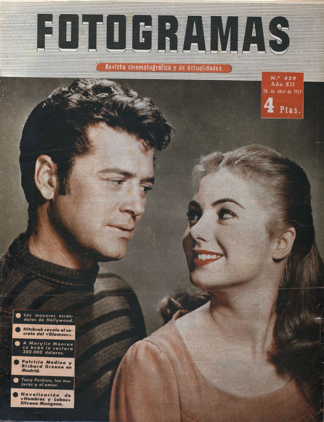 FOTOGRAMAS magazine side cover Issue 439 26 April 1957