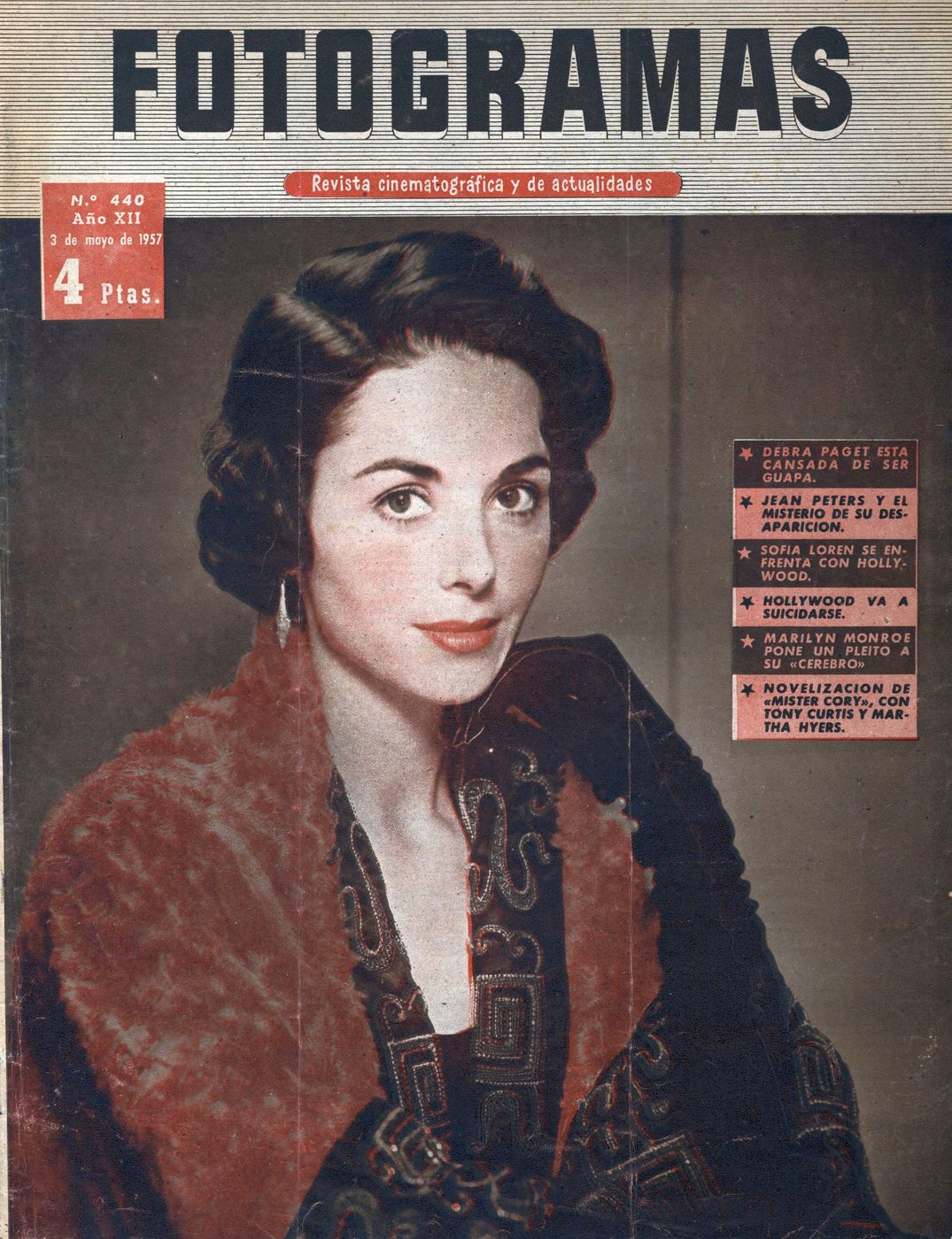 FOTOGRAMAS magazine side cover Issue 440 3 May 1957