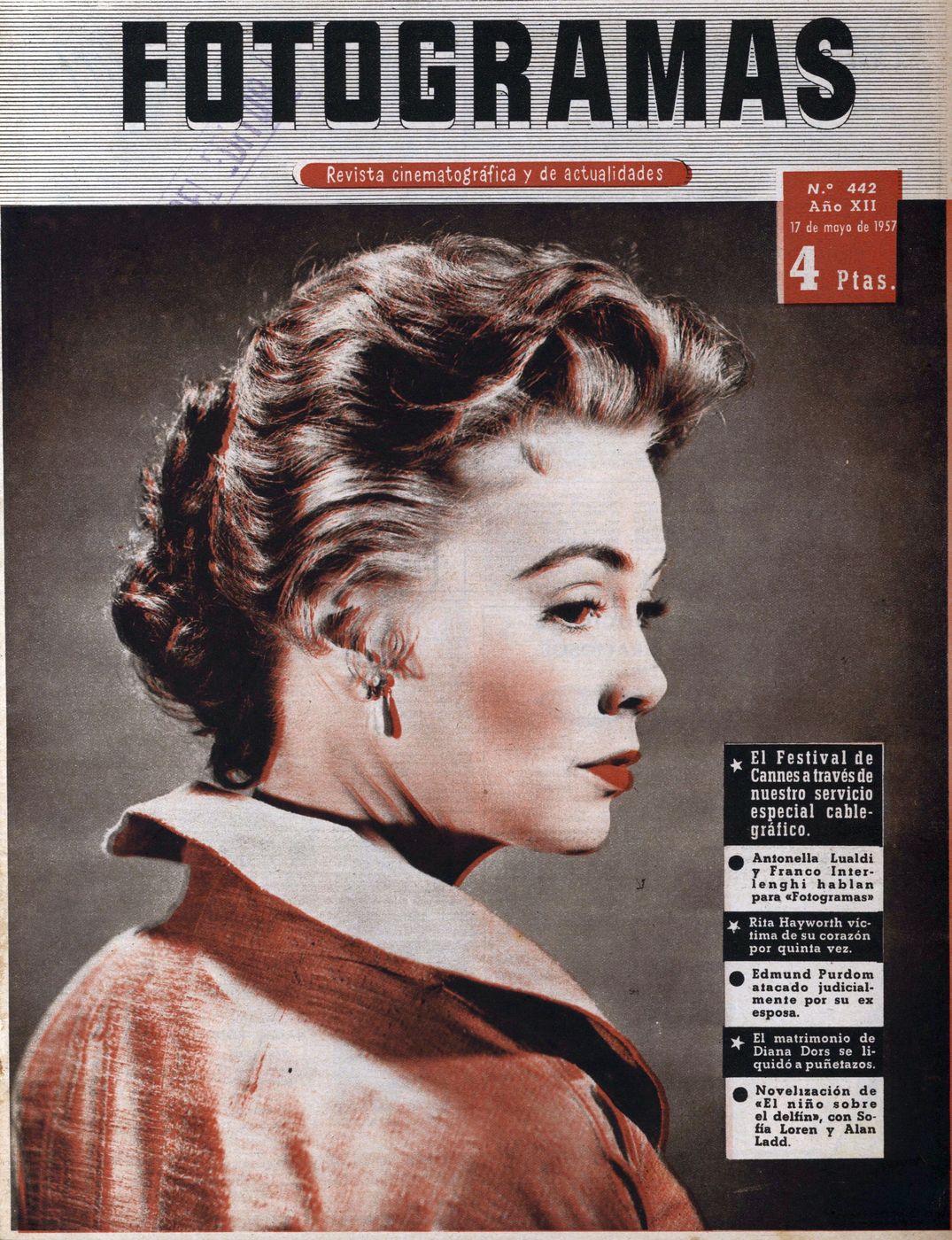 FOTOGRAMAS magazine side cover Issue 442 17 May 1957