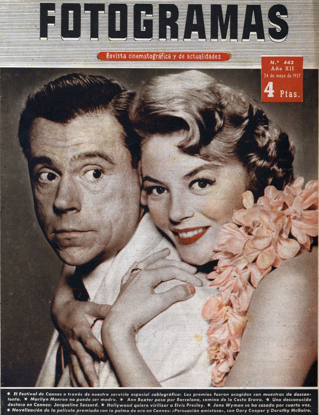 FOTOGRAMAS magazine side cover Issue 443 24 May 1957