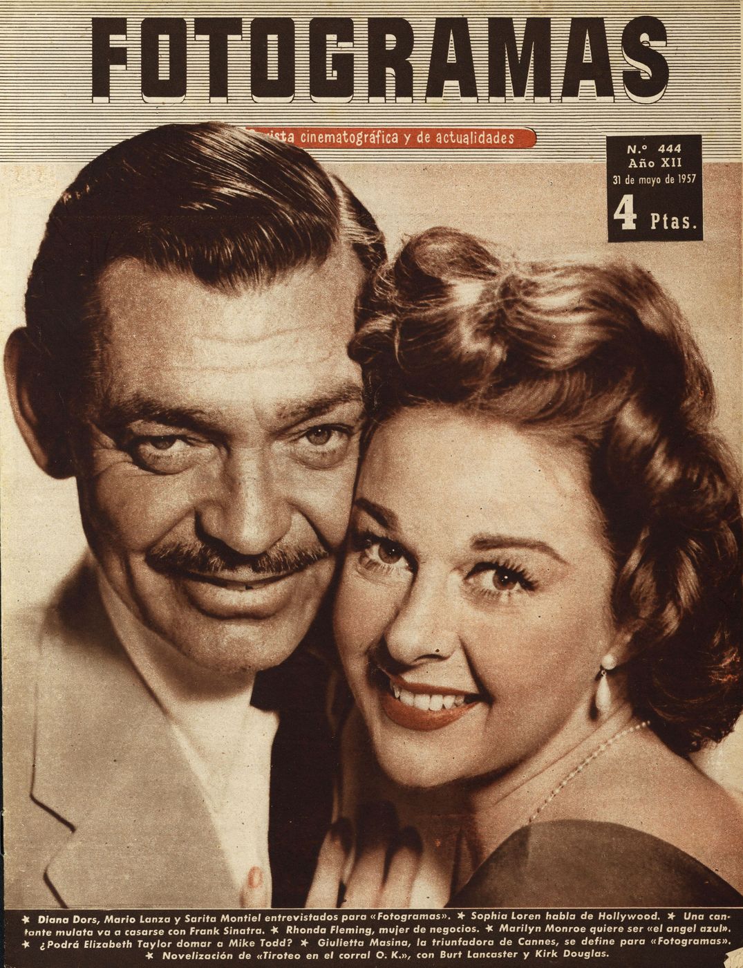 FOTOGRAMAS magazine side cover Issue 444 31 May 1957