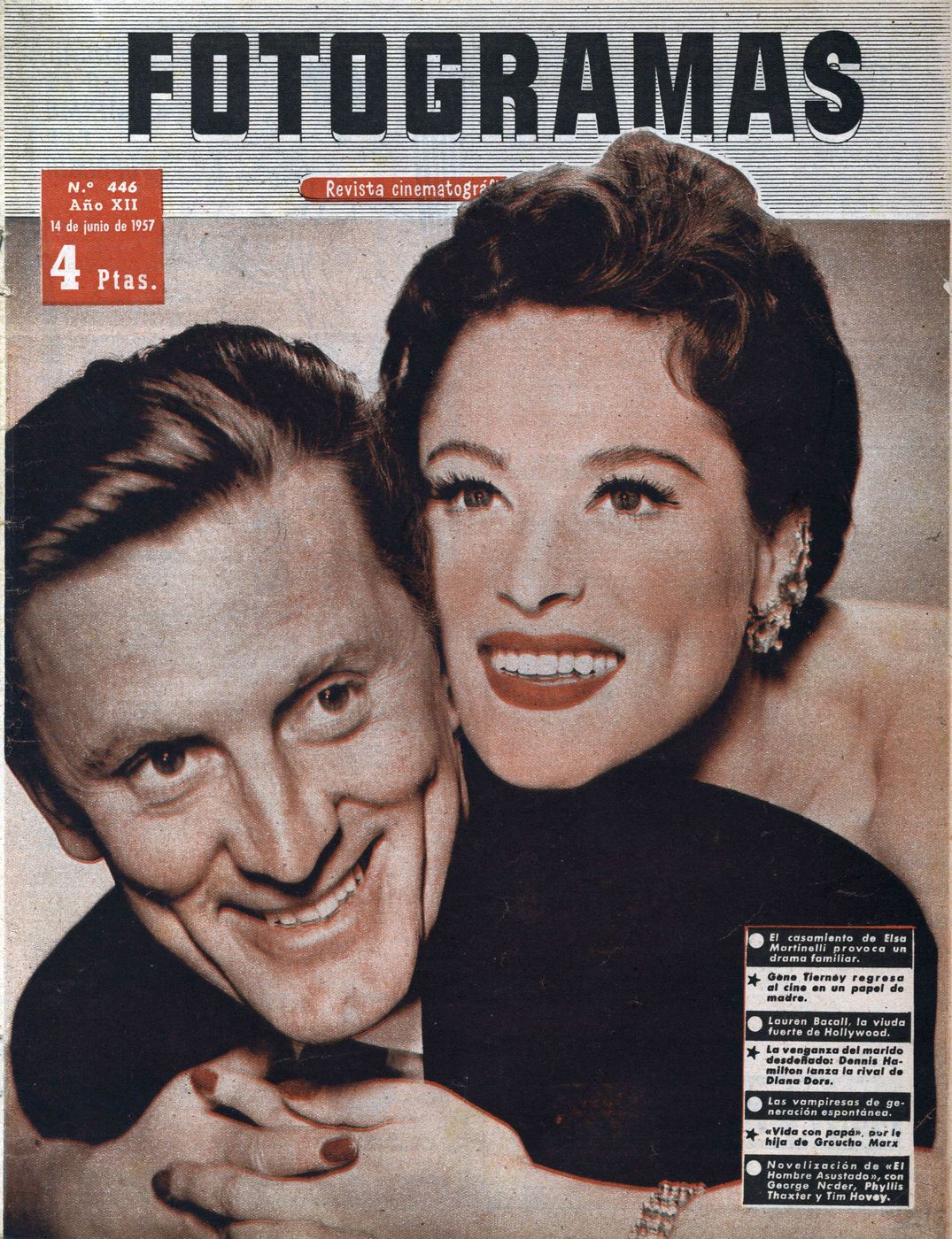 FOTOGRAMAS magazine side cover Issue 446 14 June 1957