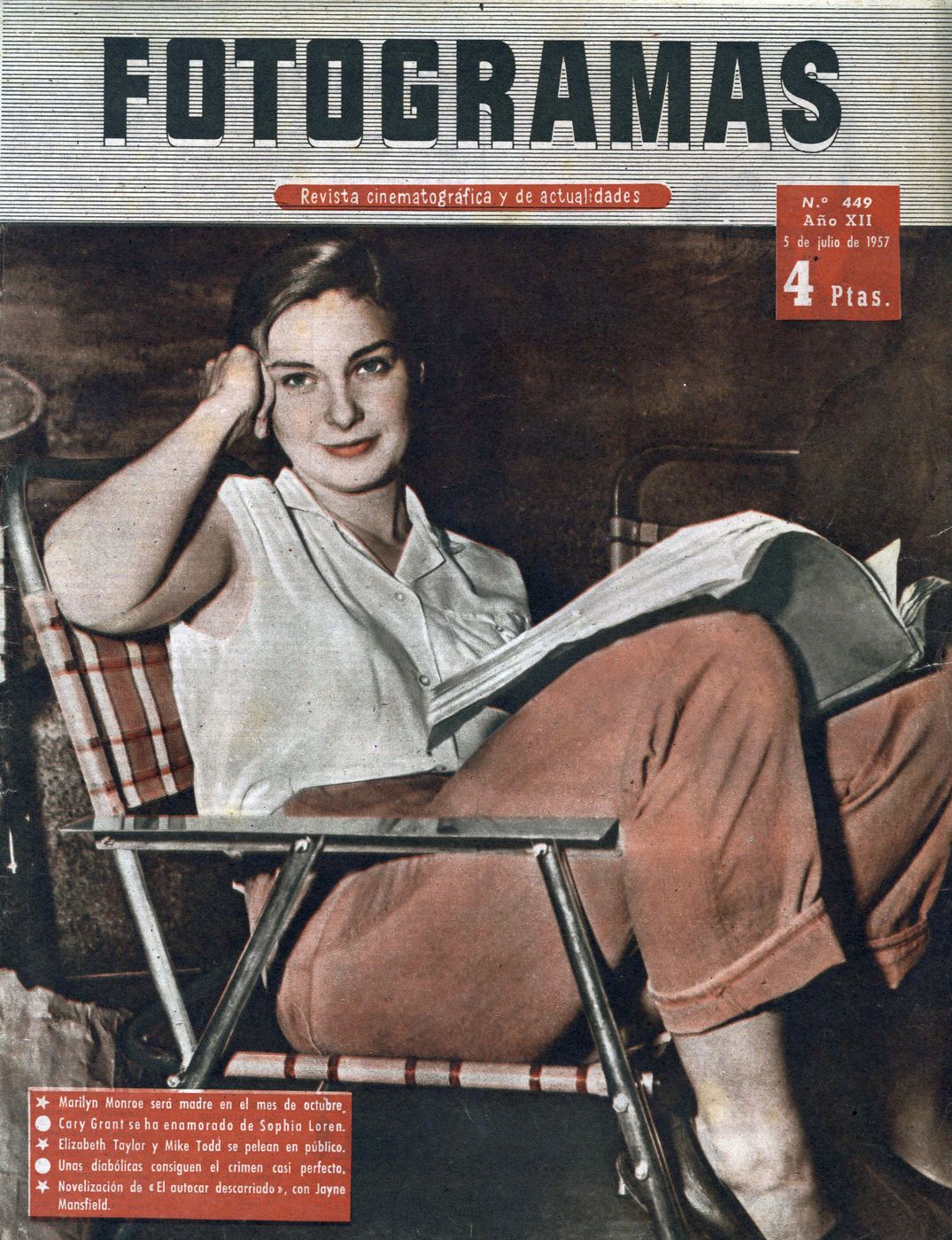 FOTOGRAMAS magazine side cover Issue 449 5 July 1957