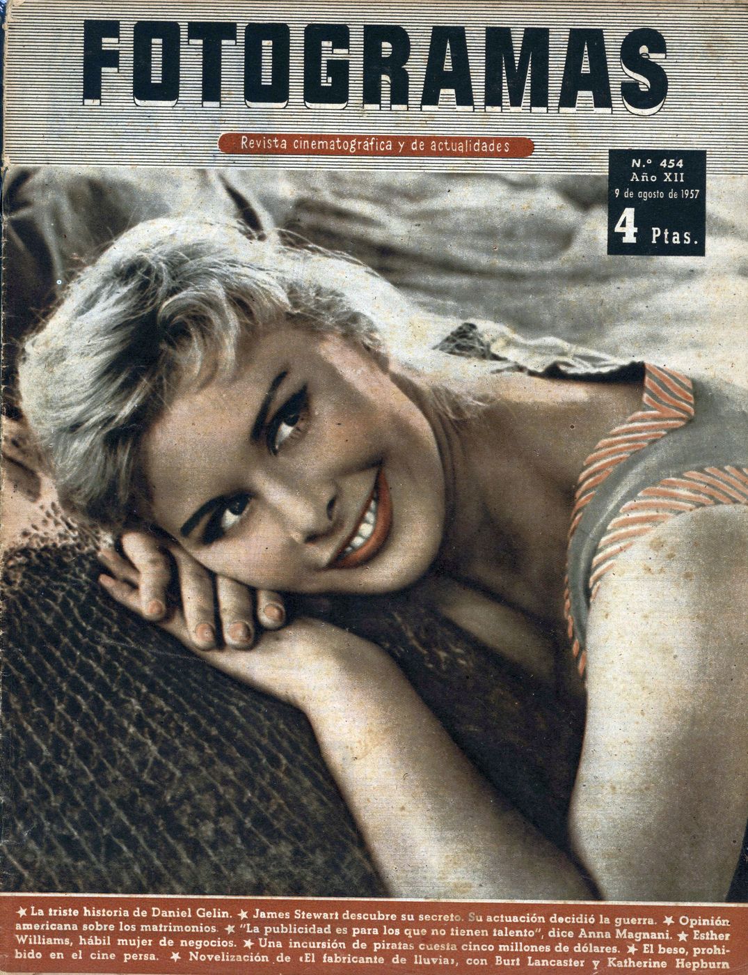 FOTOGRAMAS magazine side cover Issue 454 9 August 1957