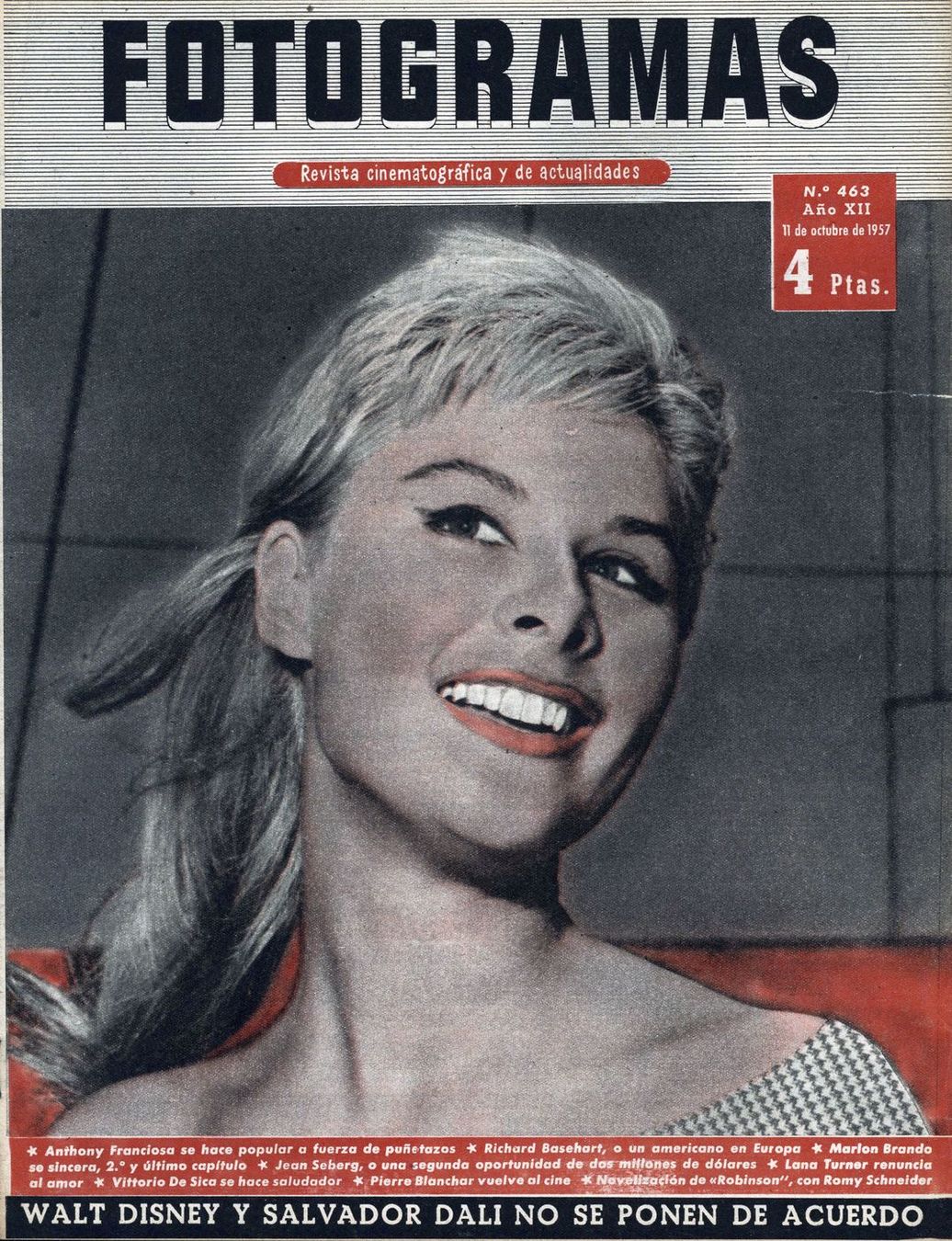 FOTOGRAMAS magazine side cover Issue 463 11 October 1957
