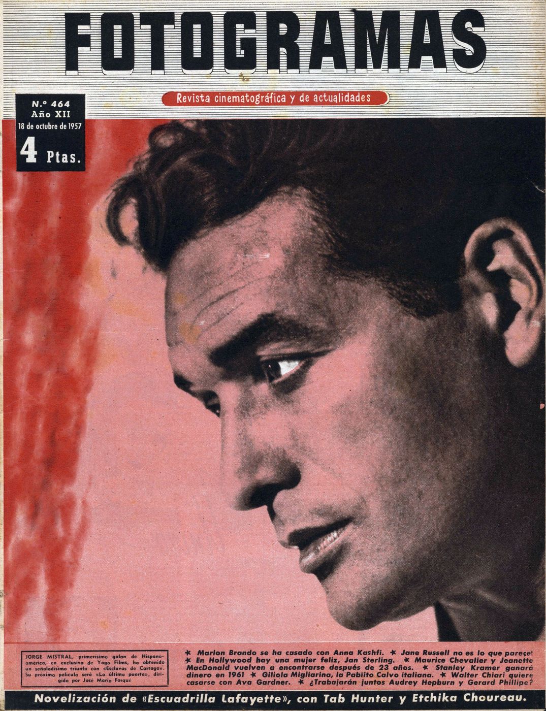 FOTOGRAMAS magazine side cover Issue 464 18 October 1957