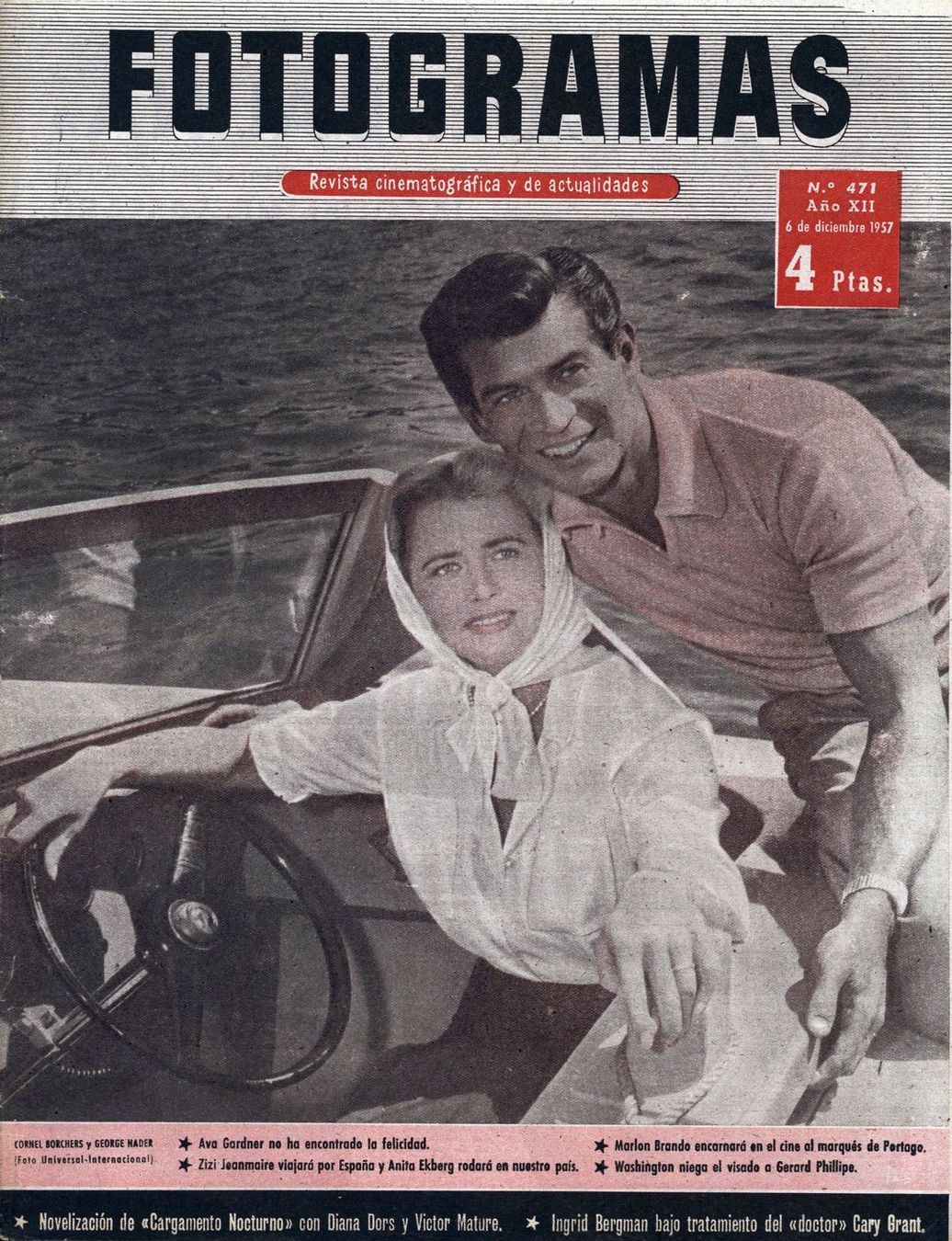 FOTOGRAMAS magazine side cover Issue 471 6 December 1957