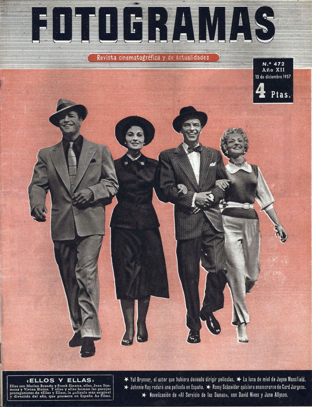 FOTOGRAMAS magazine side cover Issue 472 13 December 1957