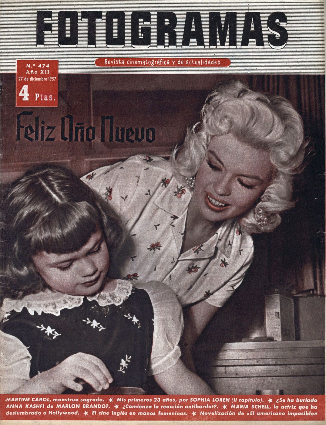 FOTOGRAMAS magazine side cover Issue 474 27 December 1957