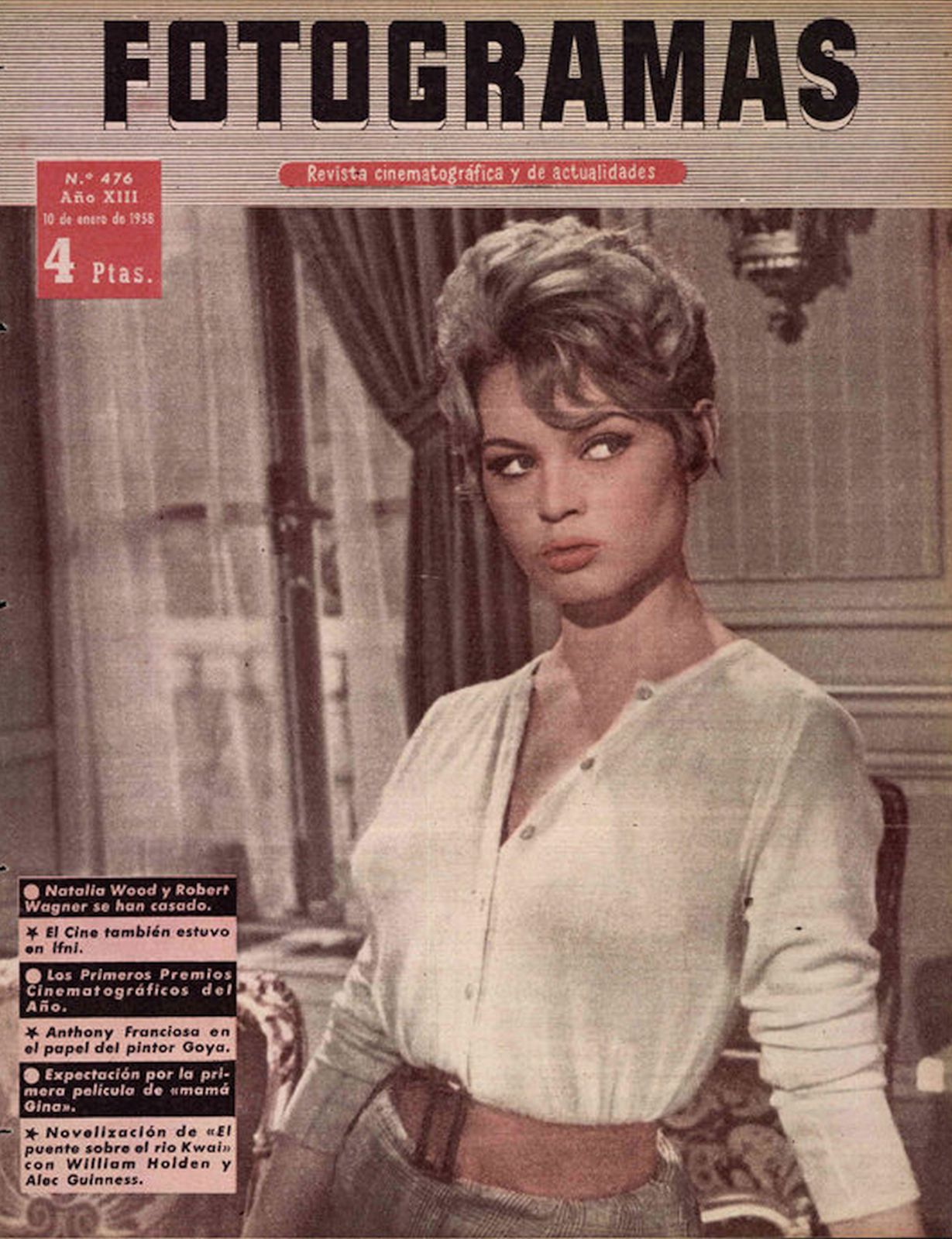 FOTOGRAMAS magazine side cover Issue 476 10 January 1958