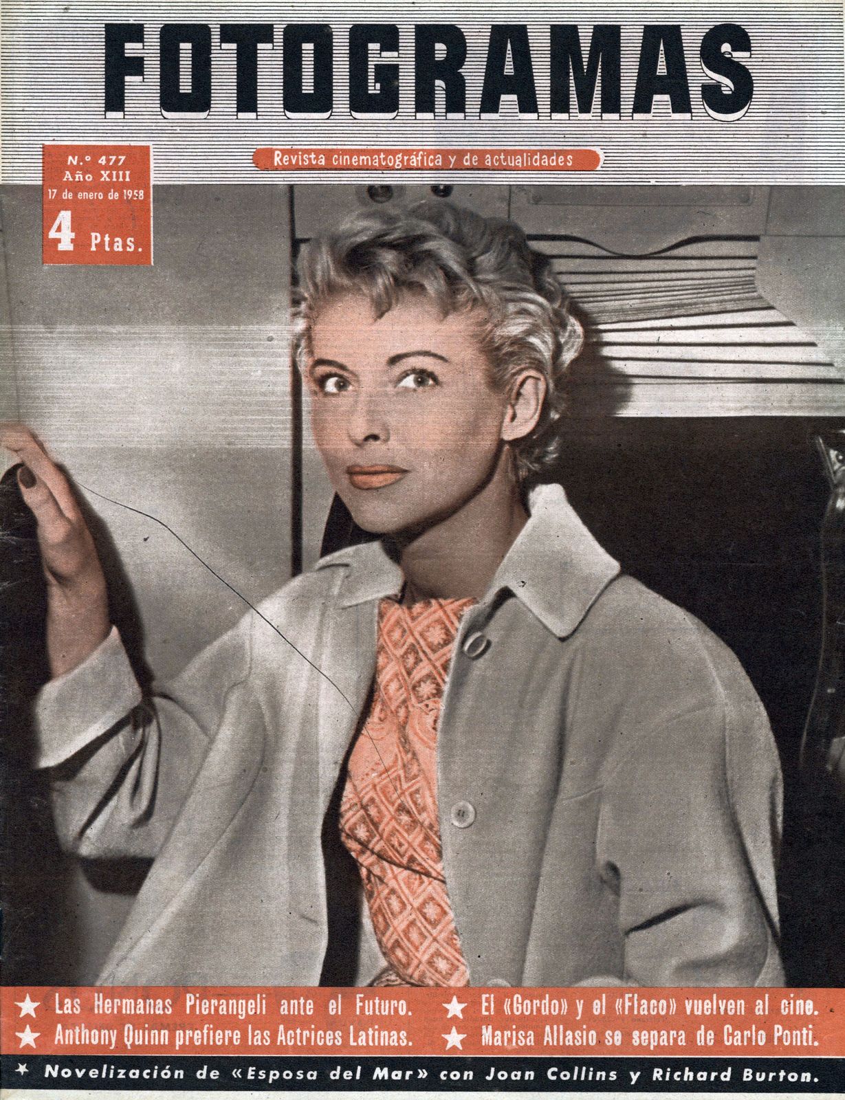 FOTOGRAMAS magazine side cover Issue 477 17 January 1958
