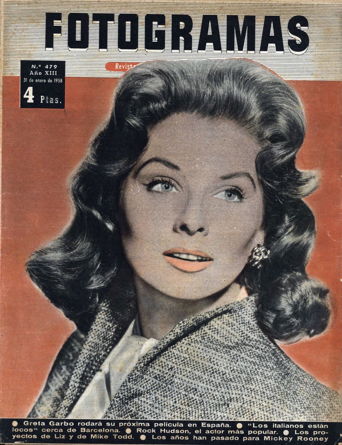 FOTOGRAMAS magazine side cover Issue 479 31 January 1958