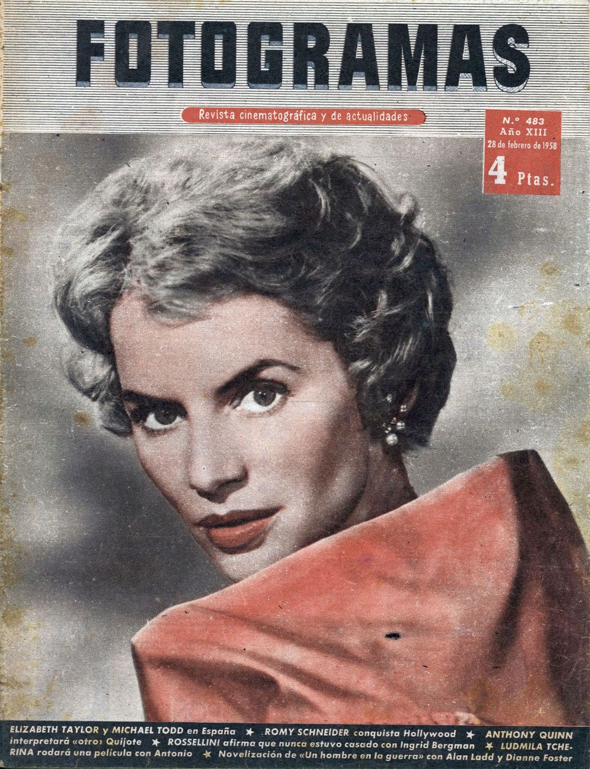 FOTOGRAMAS magazine side cover Issue 483 28 February 1958