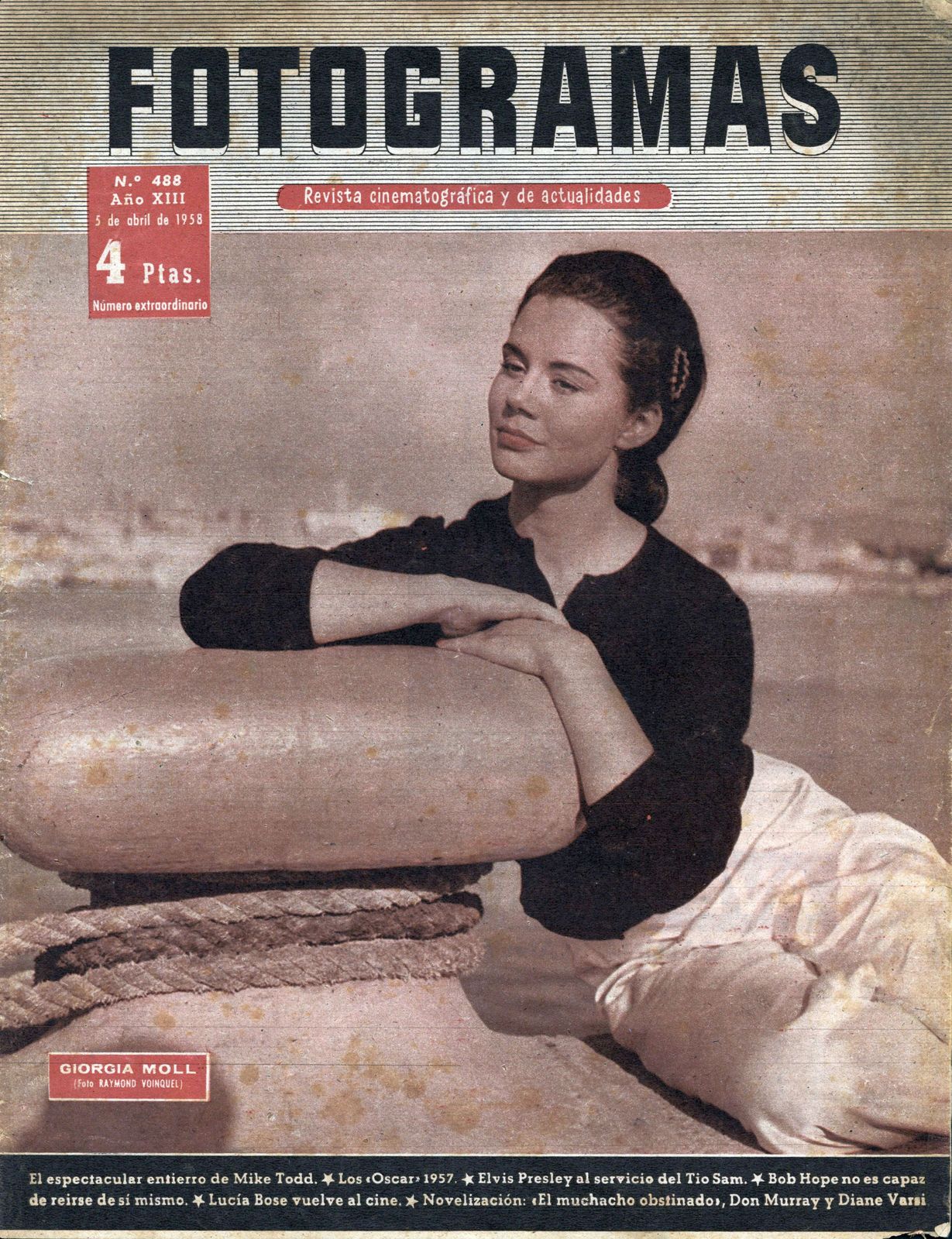 FOTOGRAMAS magazine side cover Issue 488 4 April 1958