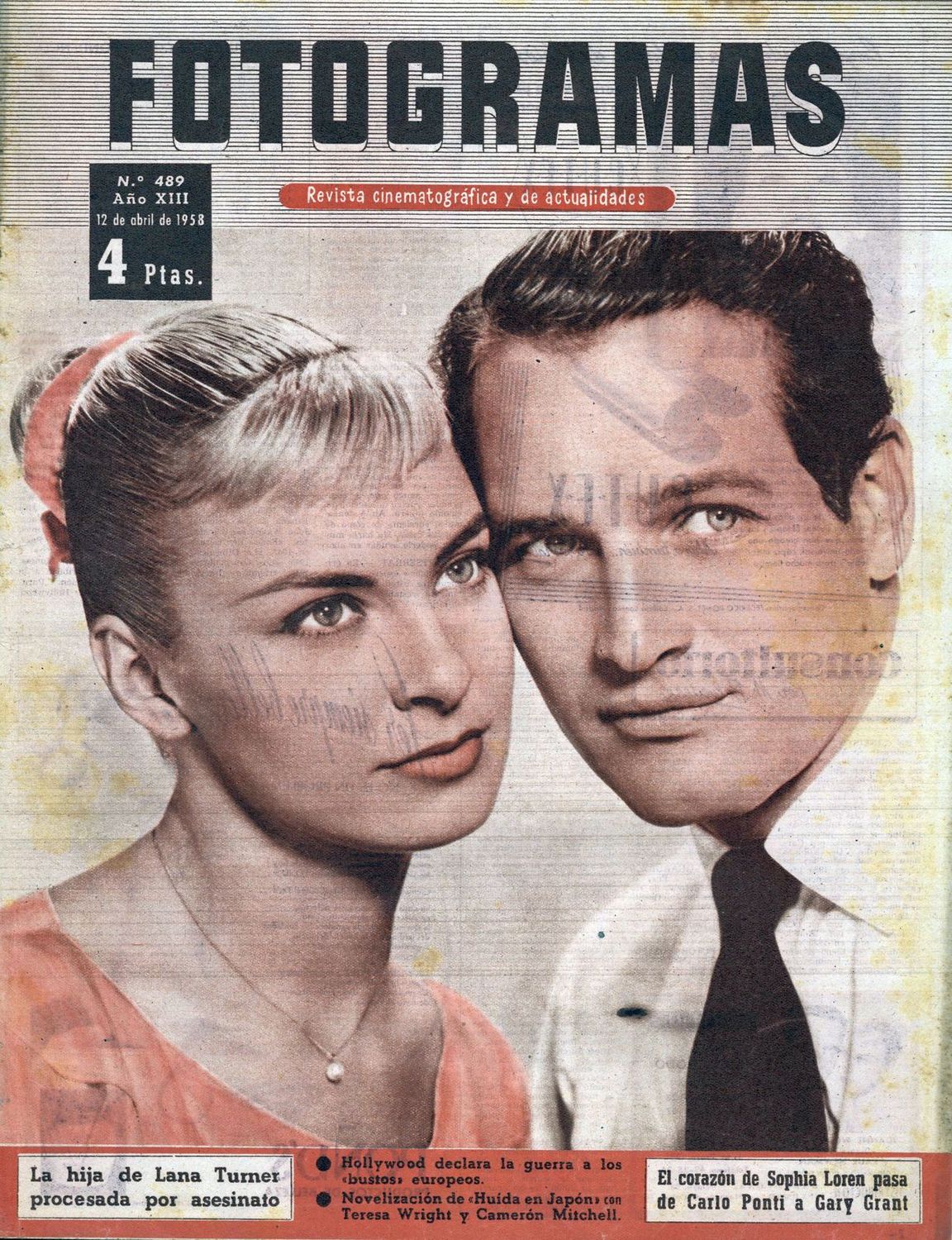 FOTOGRAMAS magazine side cover Issue 489 11 April 1958