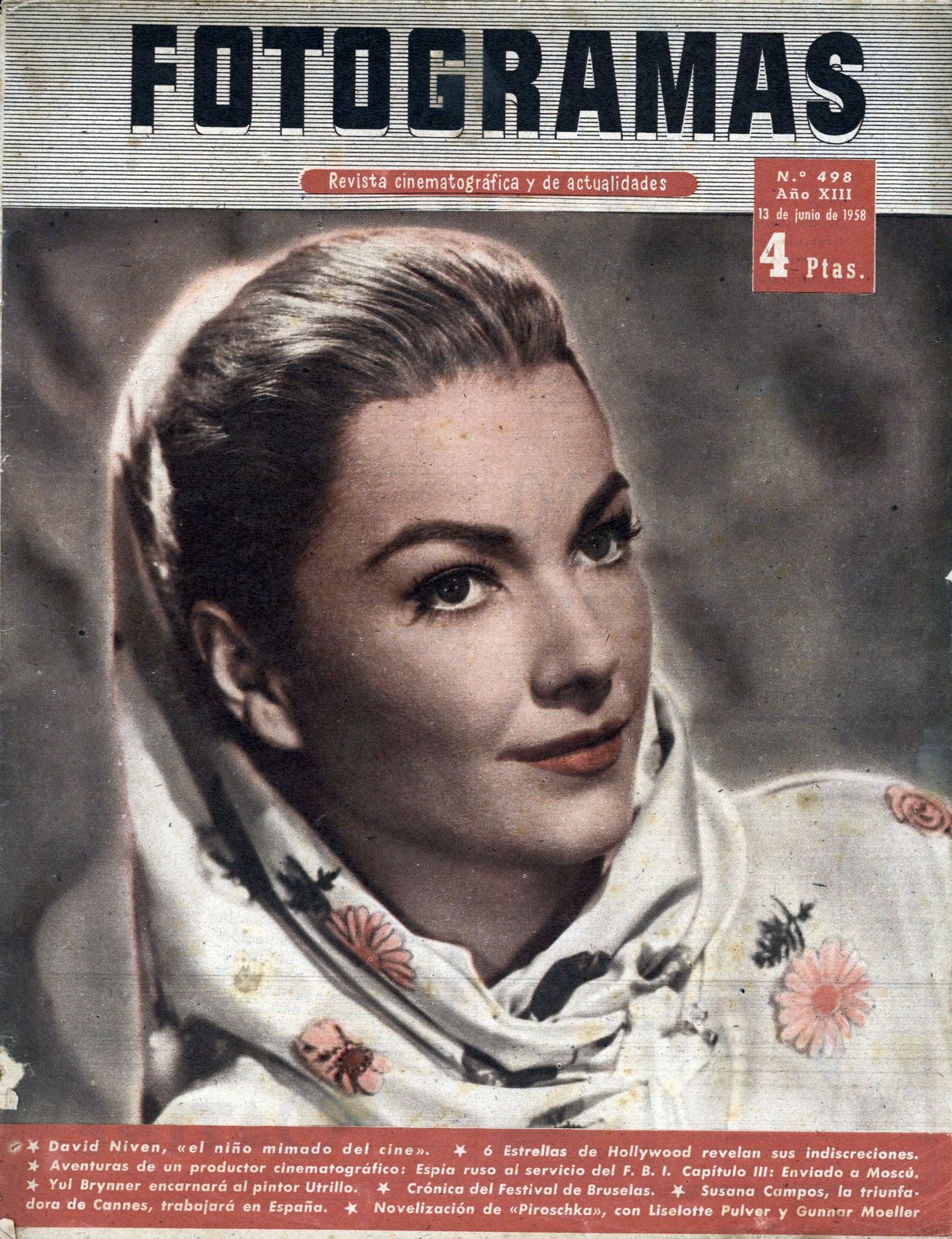 FOTOGRAMAS magazine side cover Issue 498 13 June 1958