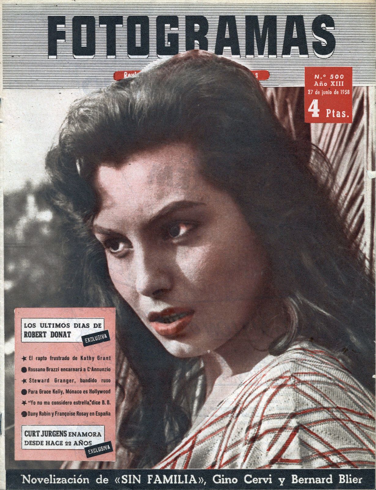 FOTOGRAMAS magazine side cover Issue 500 27 June 1958