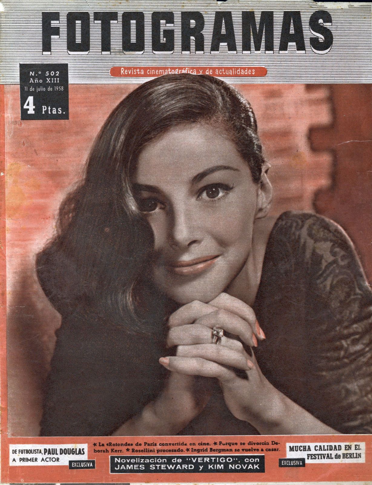 FOTOGRAMAS magazine side cover Issue 502 11 July 1958
