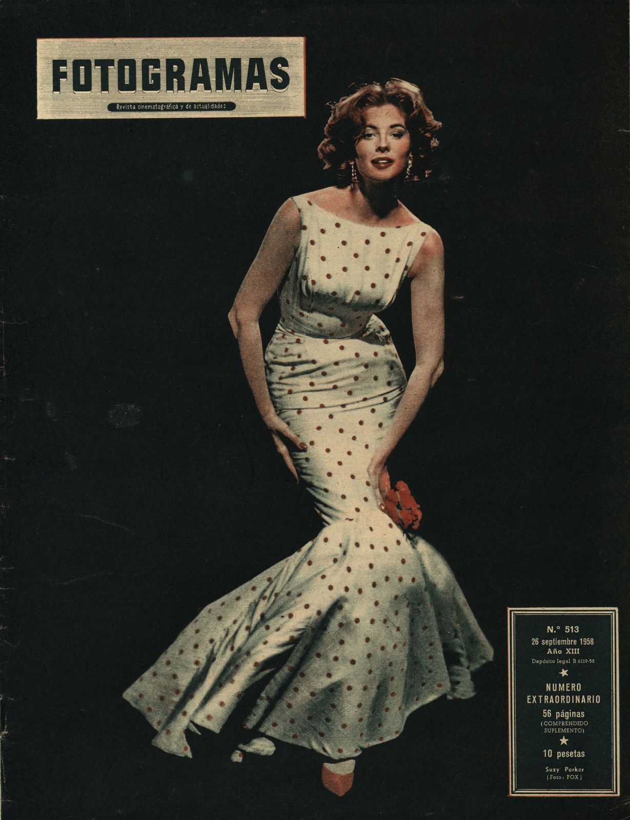 FOTOGRAMAS magazine side cover Issue 513 26 September 1958