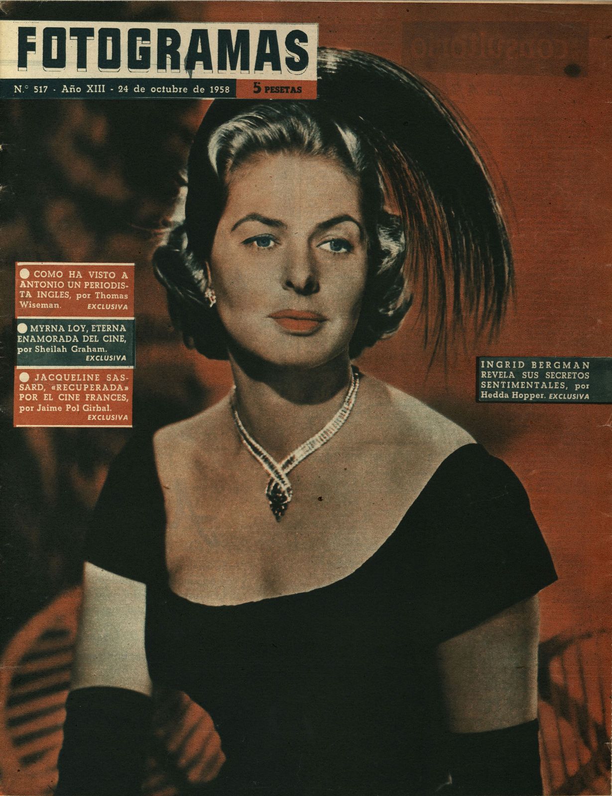 FOTOGRAMAS magazine side cover Issue 517 24 October 1958