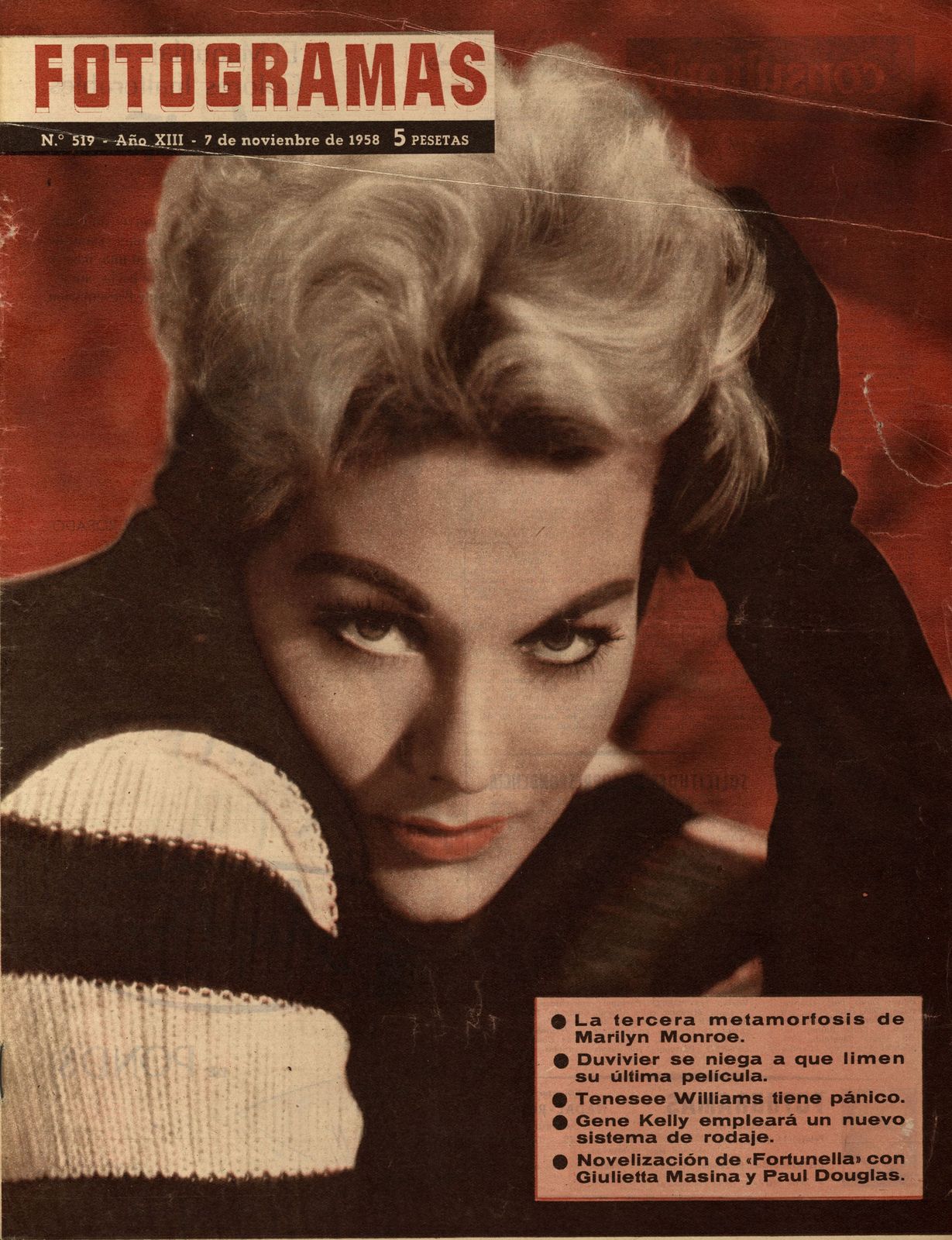 FOTOGRAMAS magazine side cover Issue 519 7 November 1958