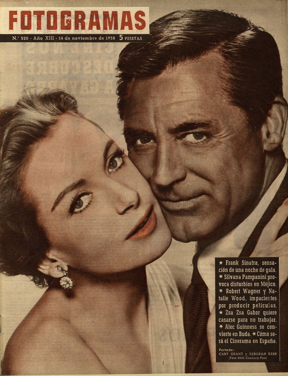 FOTOGRAMAS magazine side cover Issue 520 14 November 1958