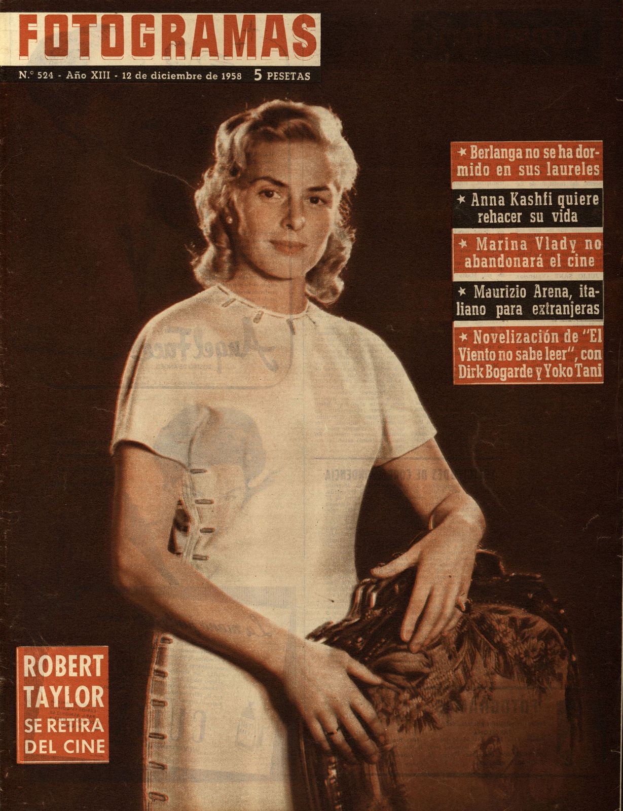 FOTOGRAMAS magazine side cover Issue 524 12 December 1958