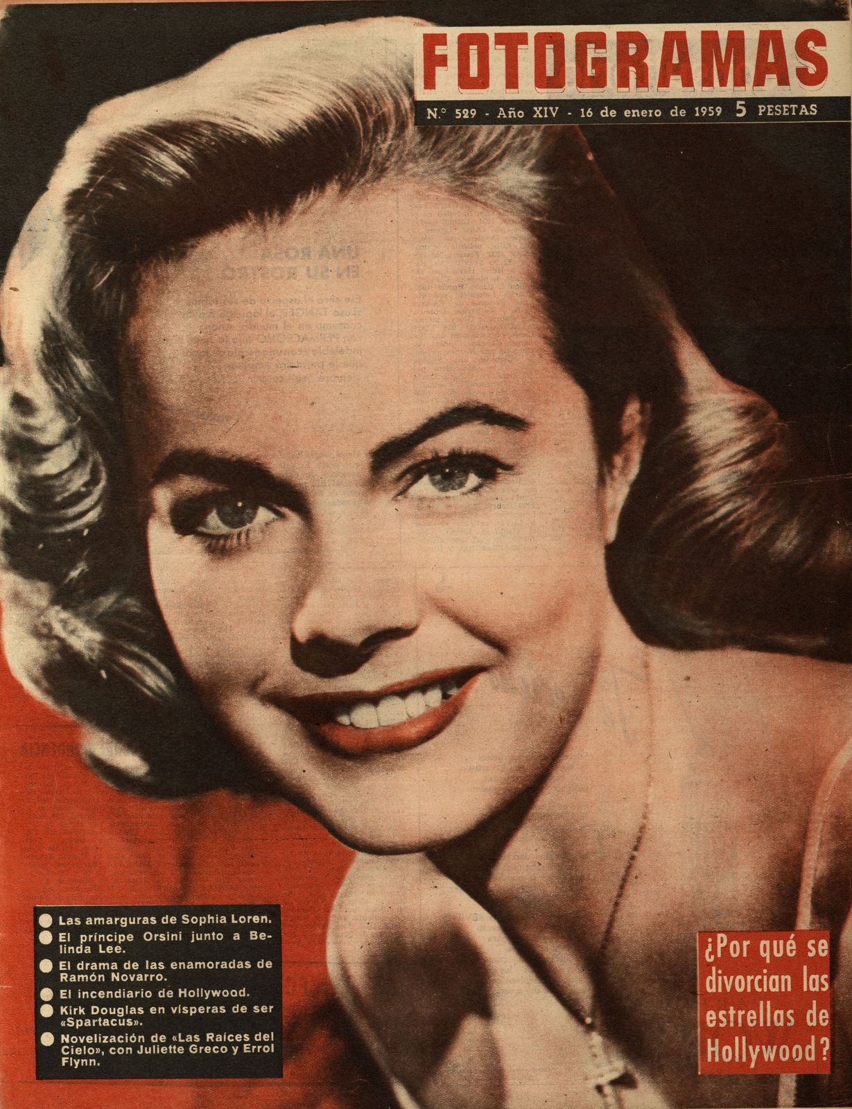 FOTOGRAMAS magazine side cover Issue 529 16 January 1959
