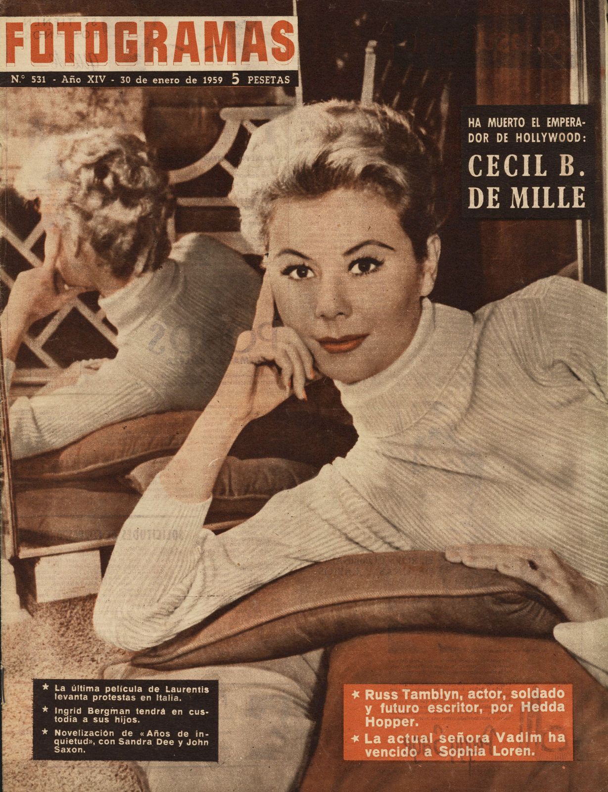 FOTOGRAMAS magazine side cover Issue 531 30 January 1959