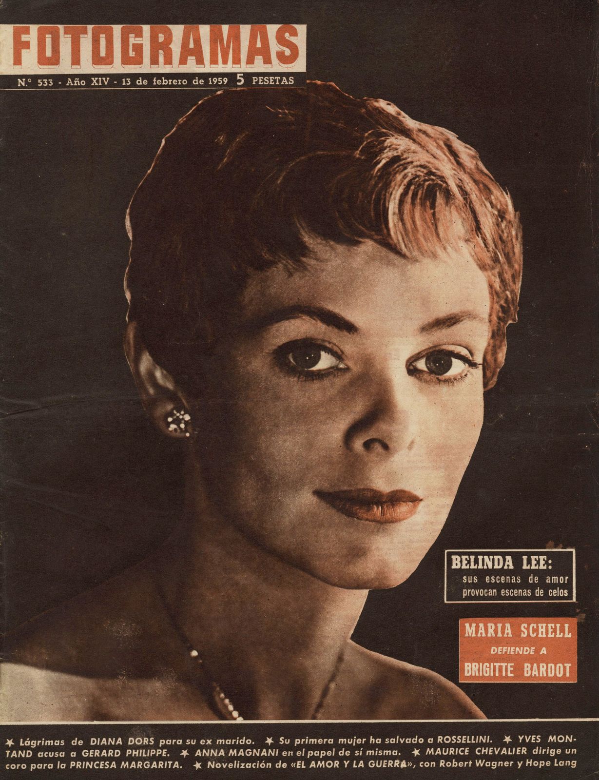 FOTOGRAMAS magazine side cover Issue 533 13 February 1959