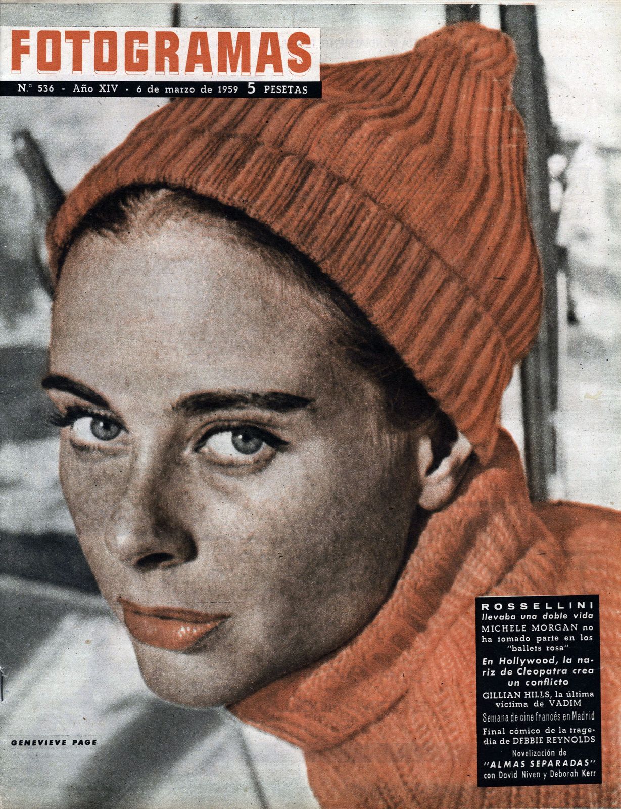 FOTOGRAMAS magazine side cover Issue 536 6 March 1959