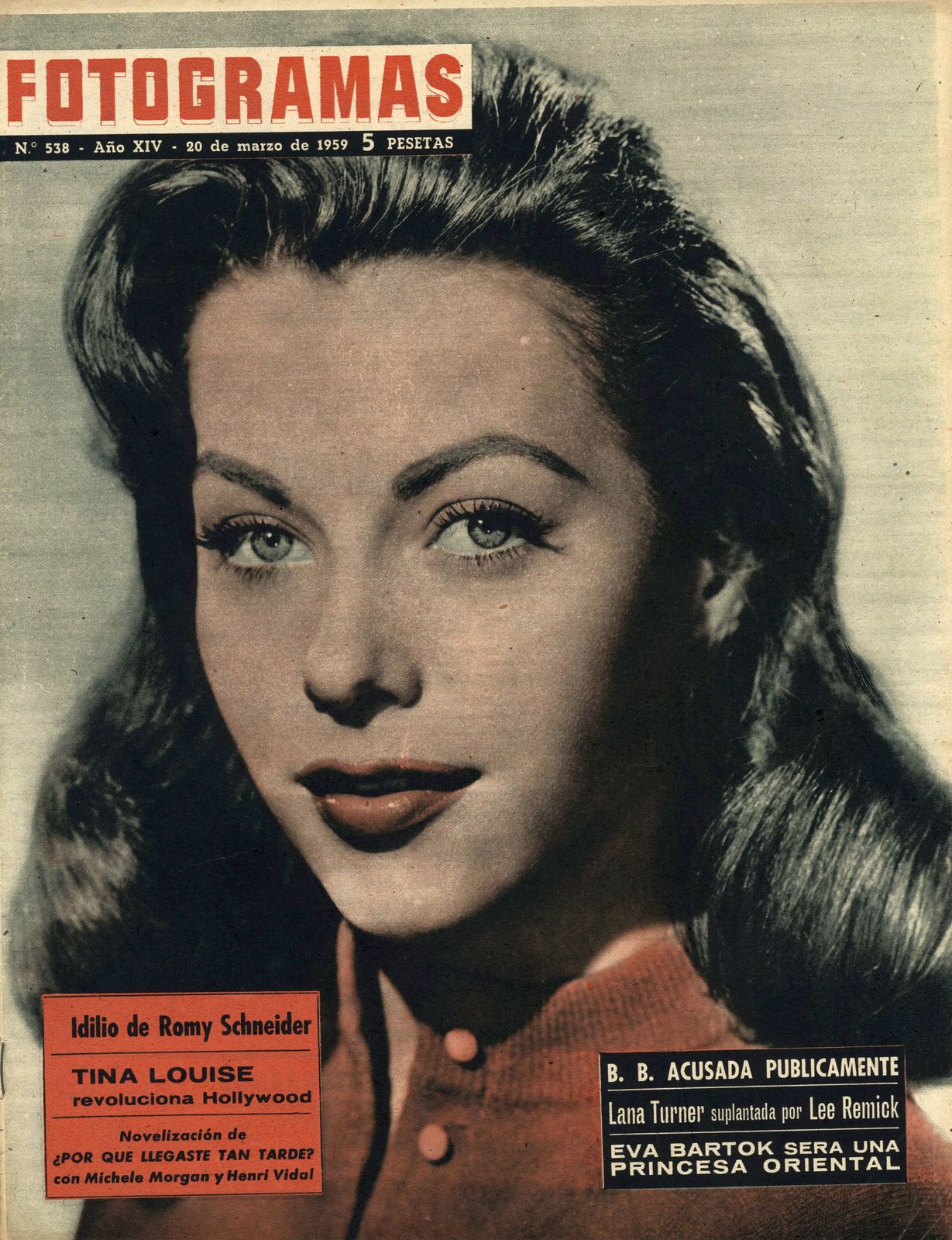 FOTOGRAMAS magazine side cover Issue 538 20 March 1959