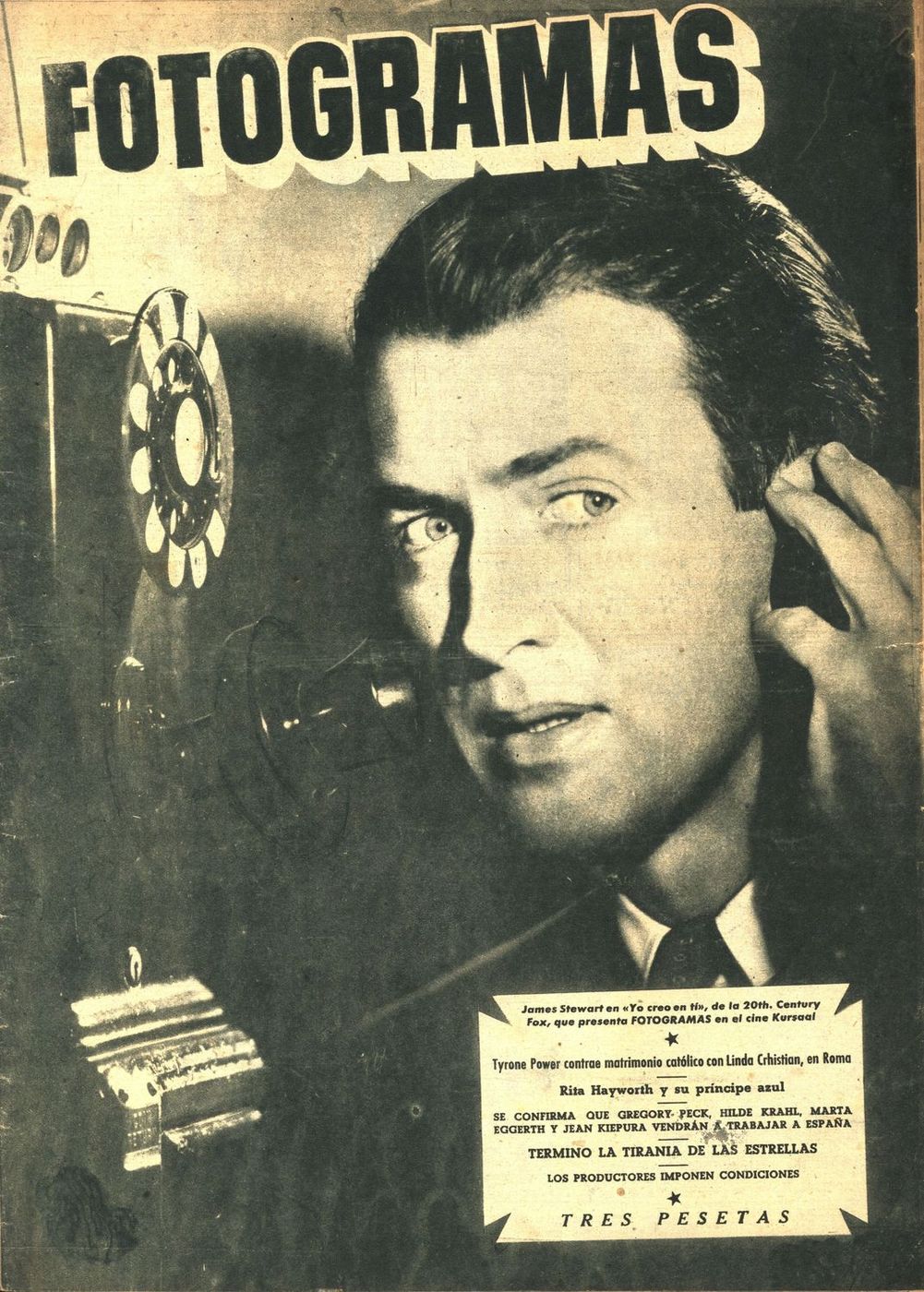 FOTOGRAMAS magazine side cover Issue 54 1 February 1949