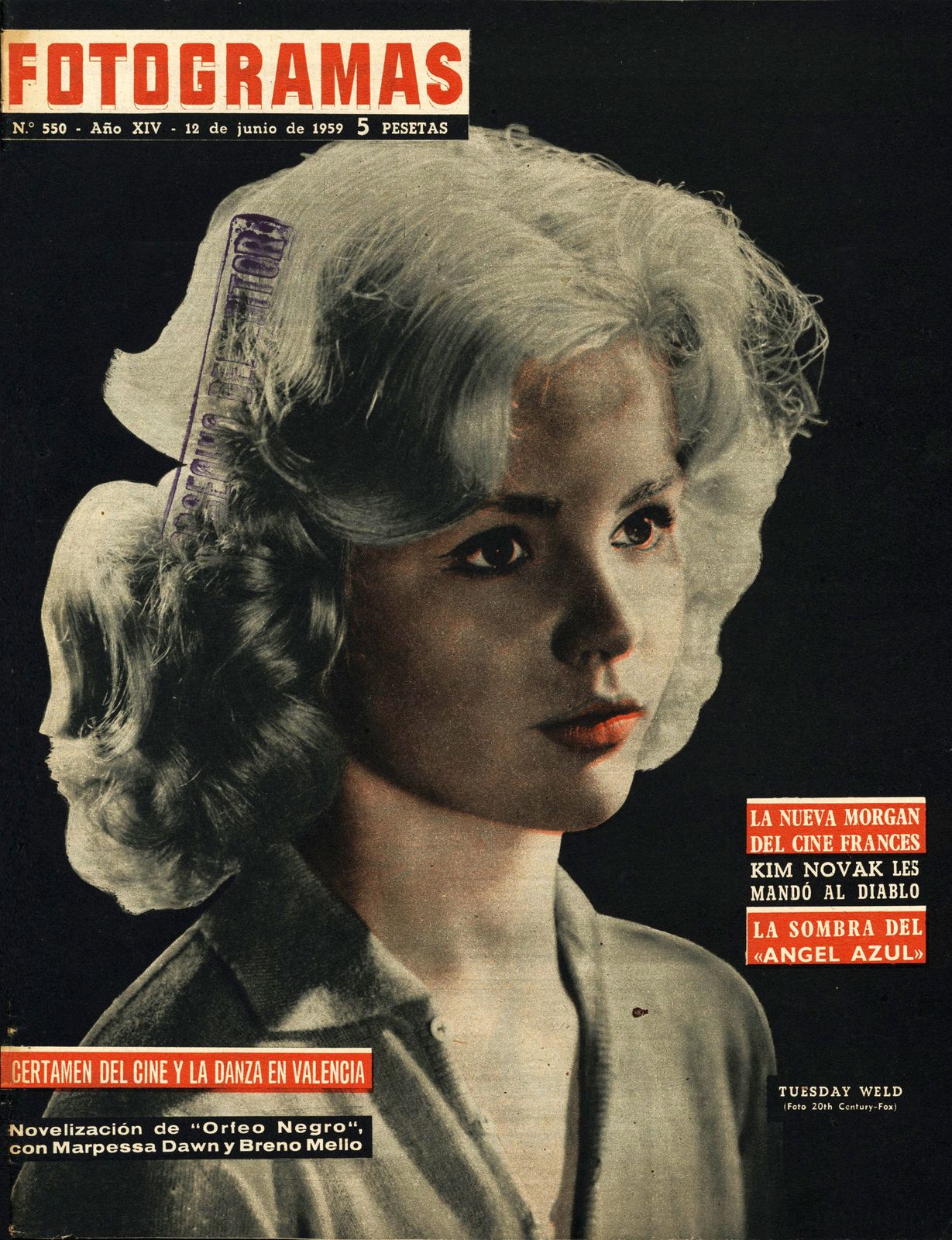 FOTOGRAMAS magazine side cover Issue 550 12 June 1959