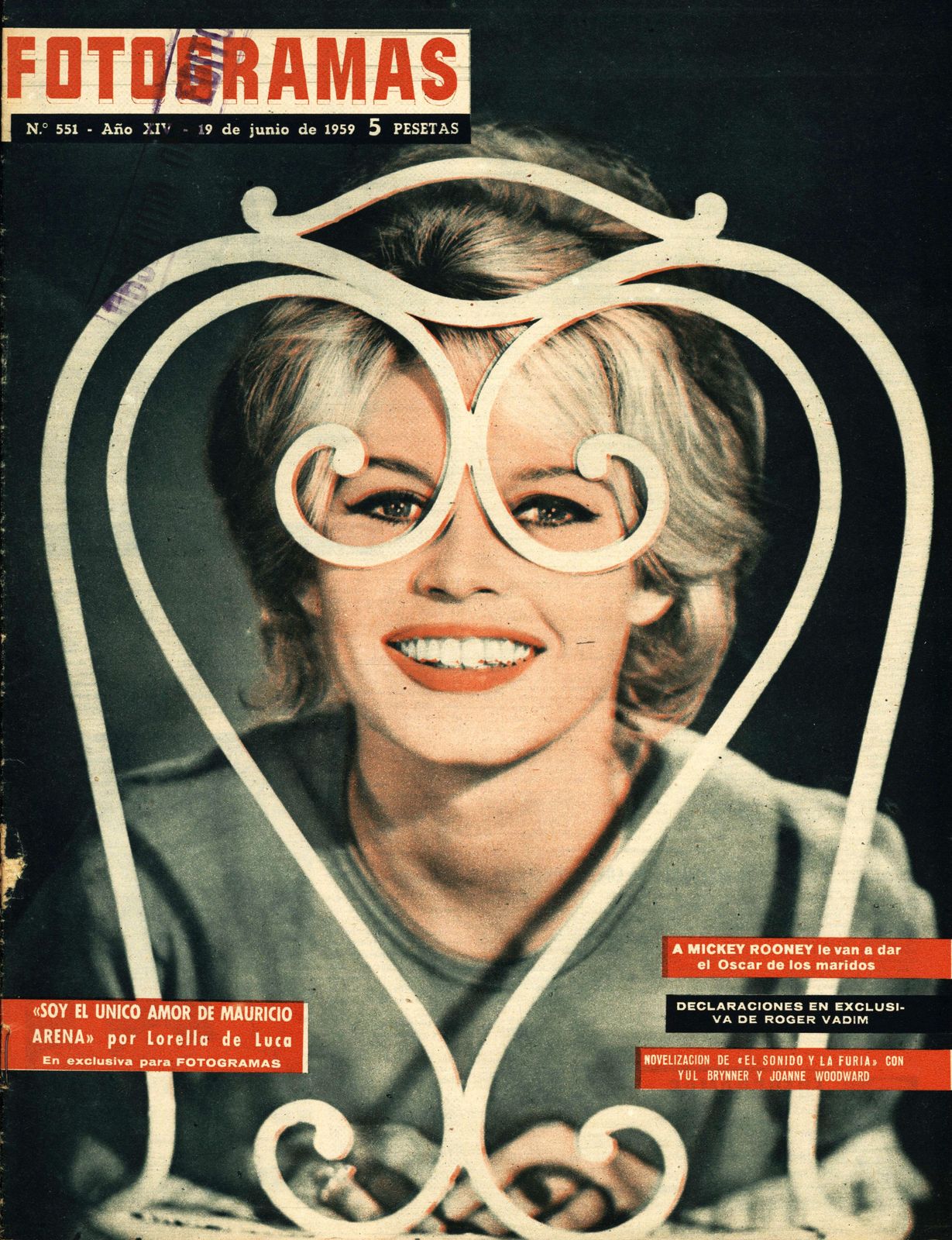 FOTOGRAMAS magazine side cover Issue 551 19 June 1959