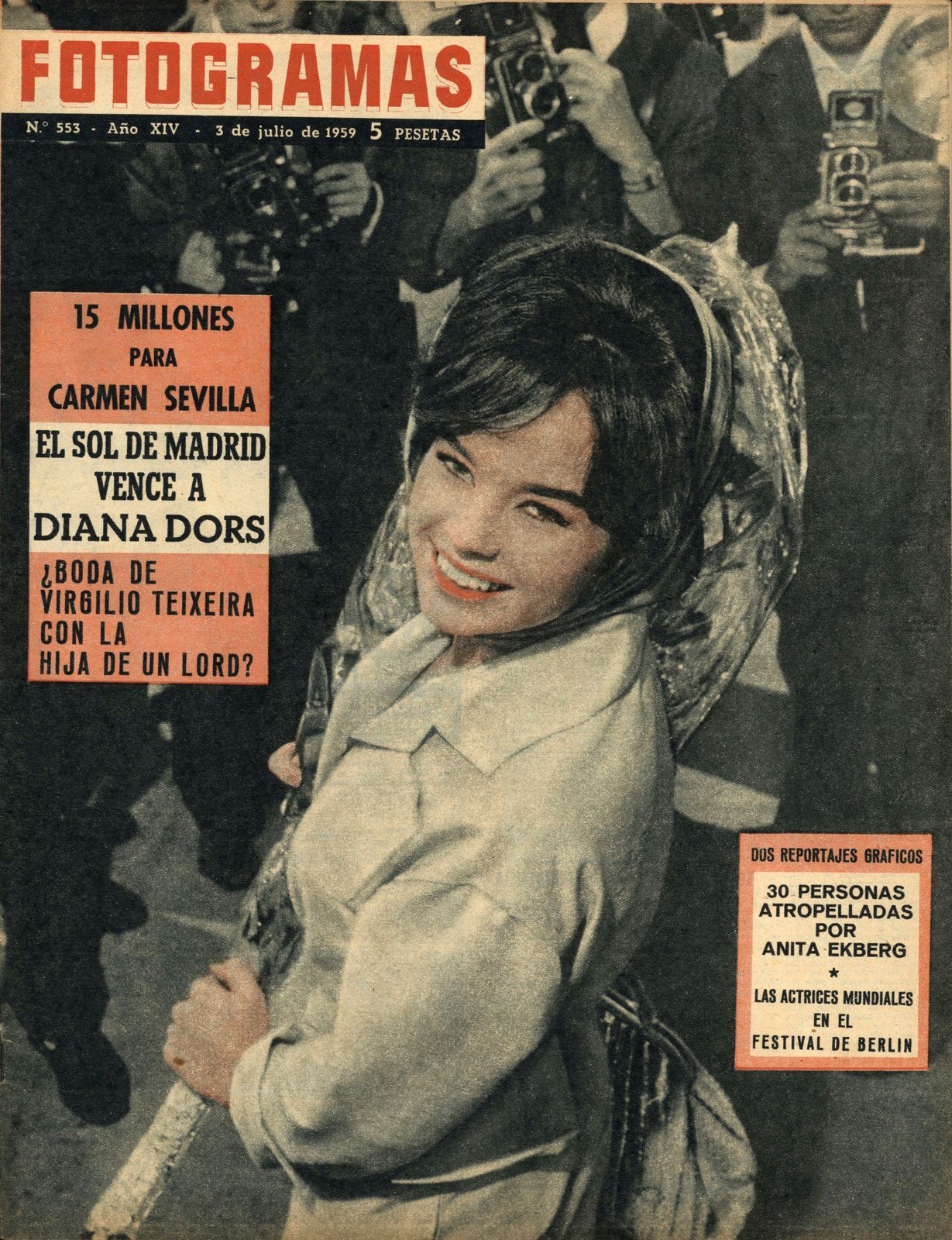 FOTOGRAMAS magazine side cover Issue 553 3 July 1959